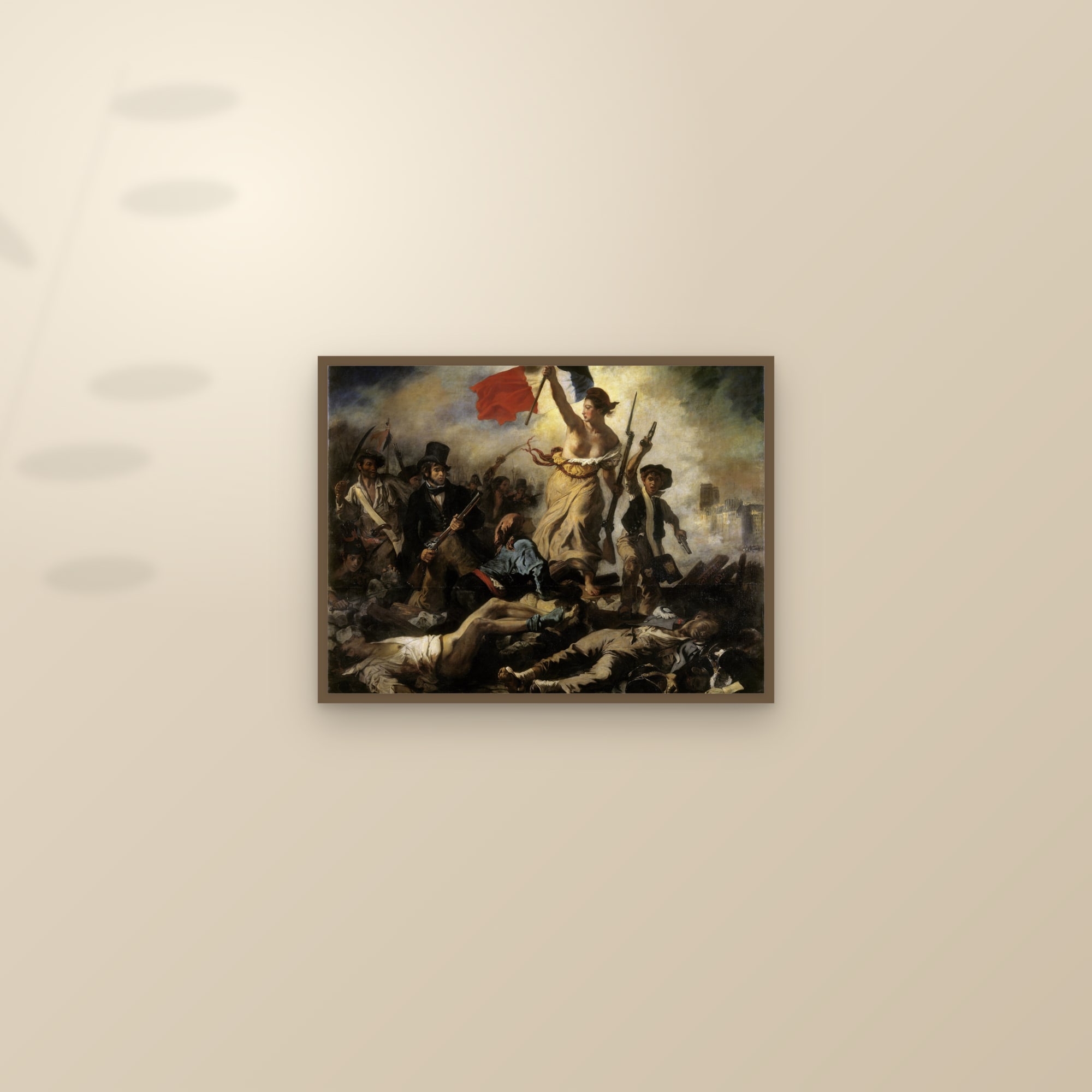 Liberty Leading the People (Full) — Full-Bleed Edition — framed and styled on a sunlit wall