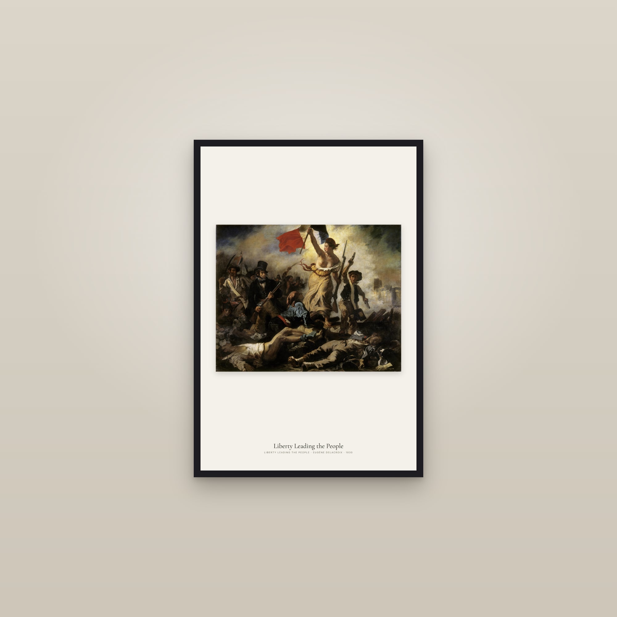 Liberty Leading the People — framed in a gallery setting