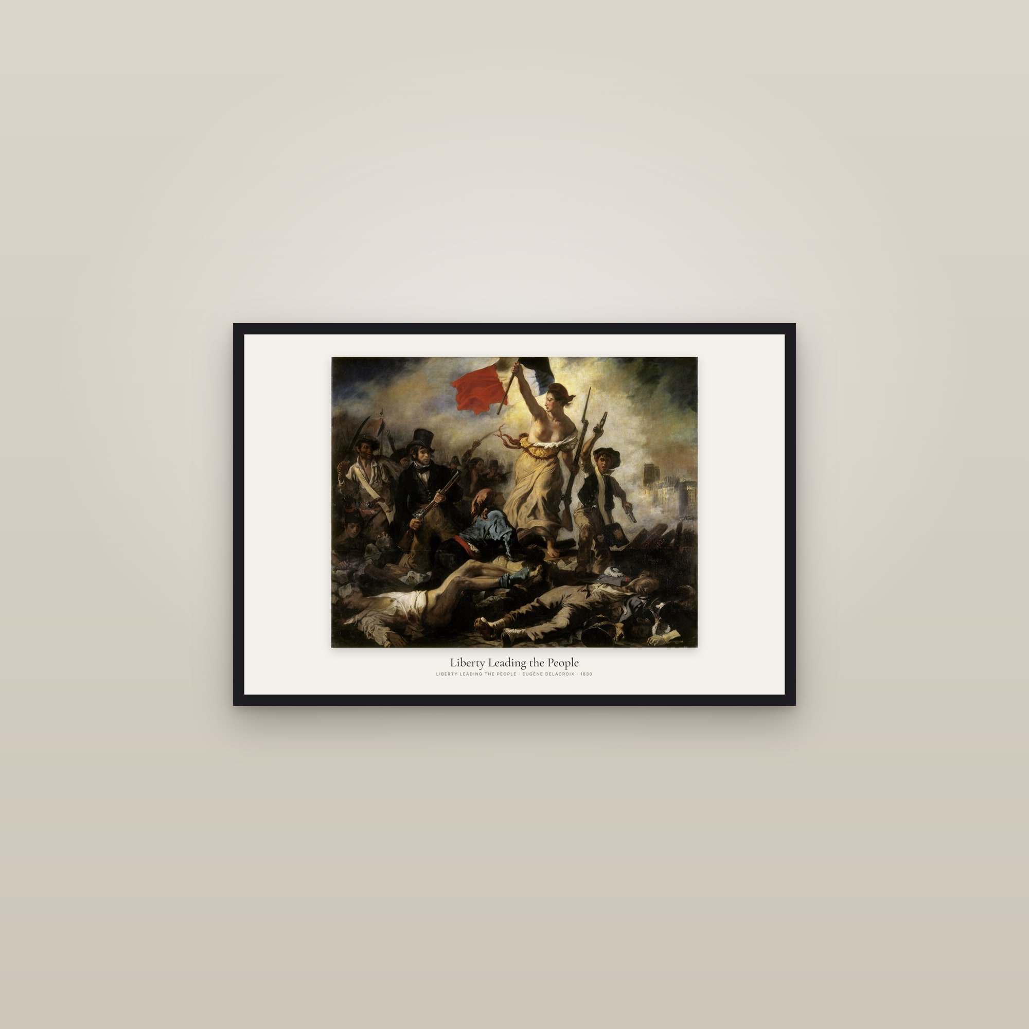 Liberty Leading the People — framed in a gallery setting