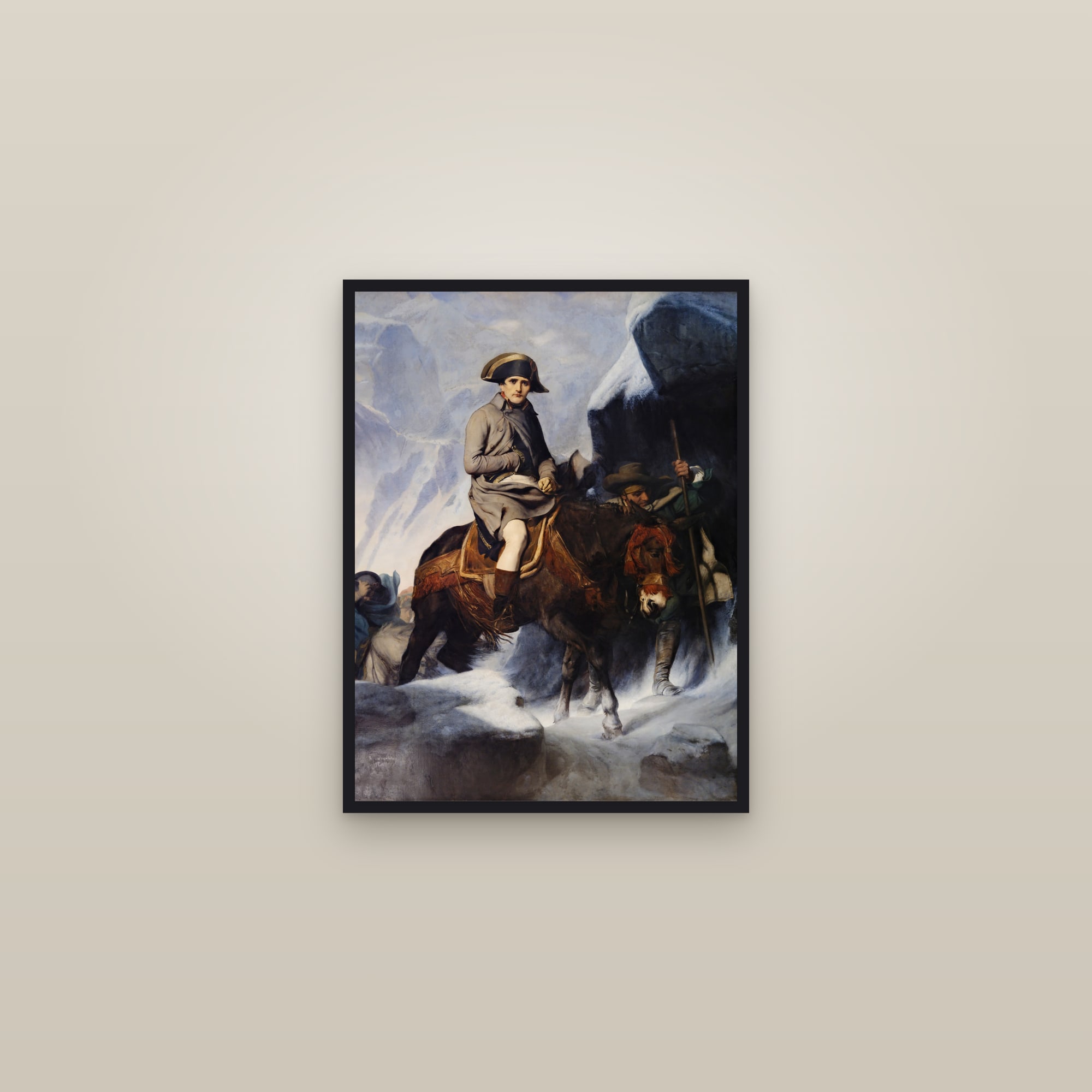 Bonaparte Crossing the Alps (Full) — Full-Bleed Edition — framed in a gallery setting