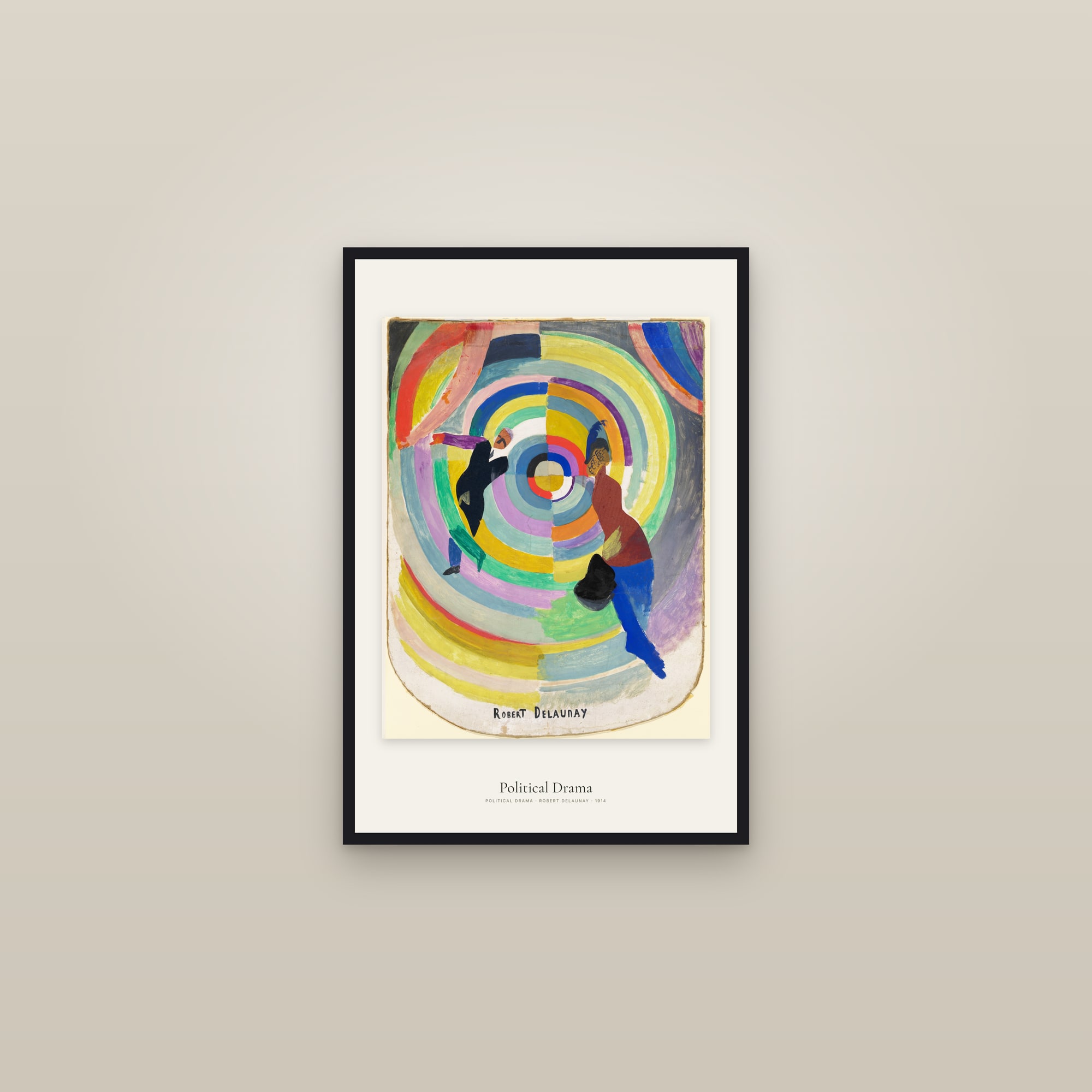 Political Drama — framed in a gallery setting