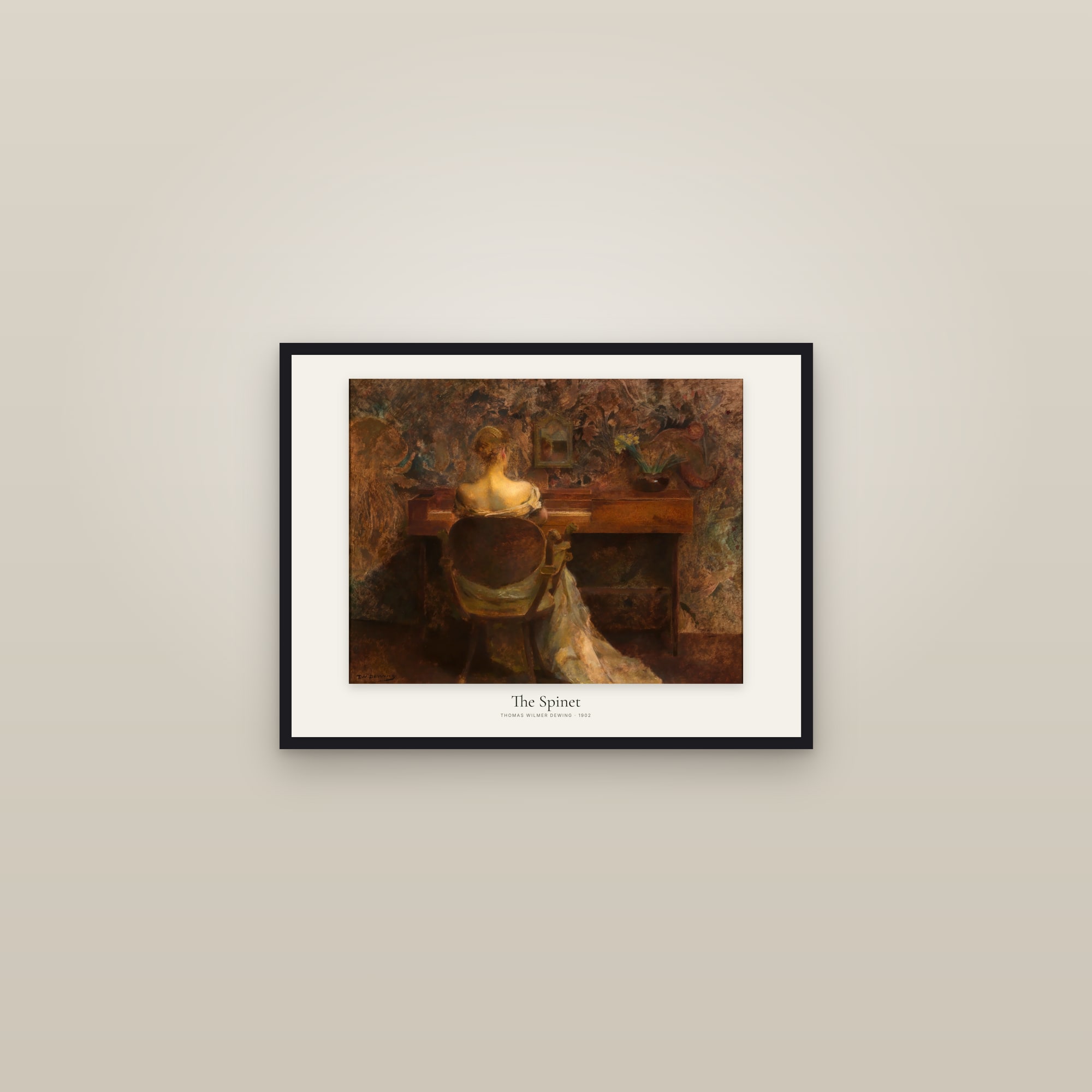 The Spinet — framed in a gallery setting