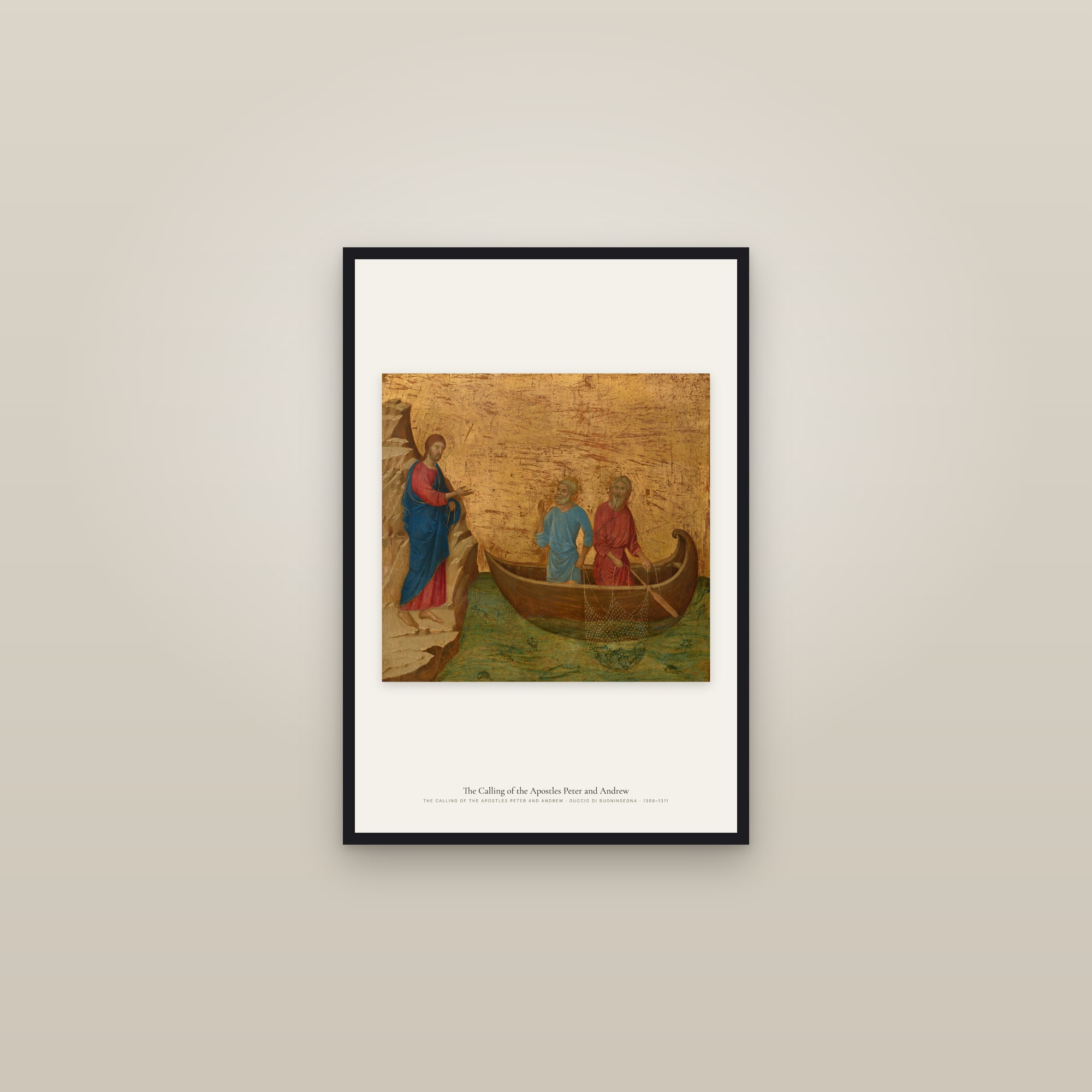 The Calling of the Apostles Peter and Andrew — framed in a gallery setting