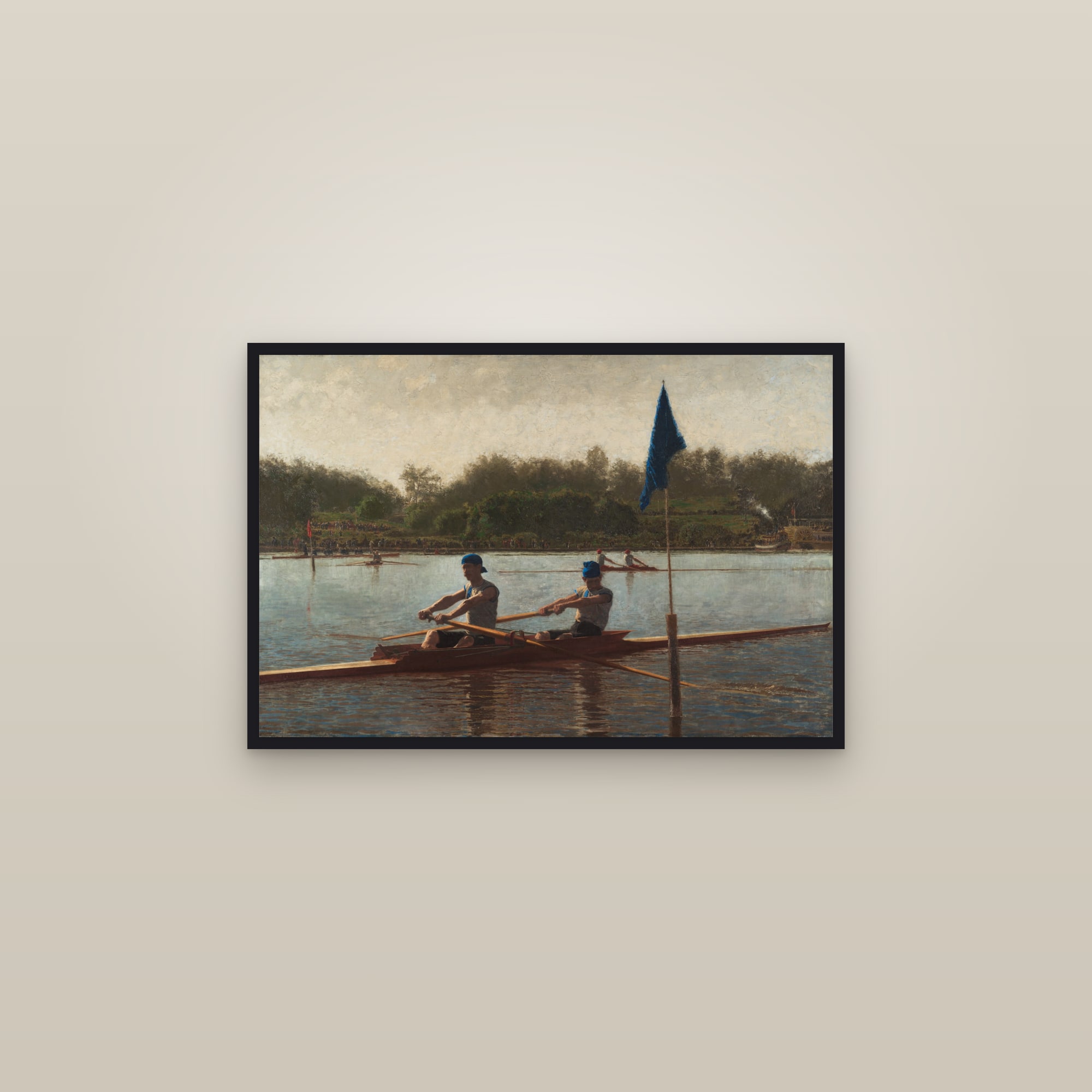 The Biglin Brothers Turning the Stake (Full) — Full-Bleed Edition — framed in a gallery setting