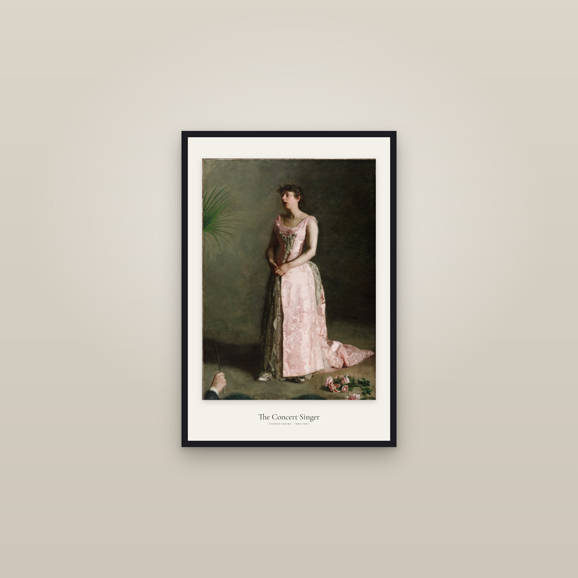The Concert Singer — framed in a gallery setting