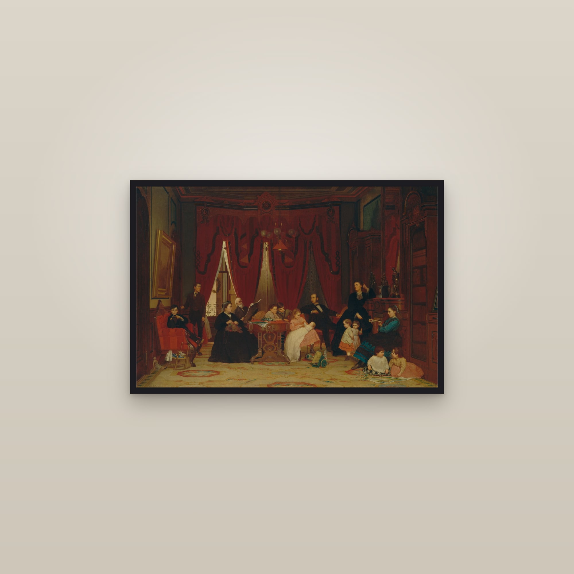 The Hatch Family (Full) — Full-Bleed Edition — framed in a gallery setting