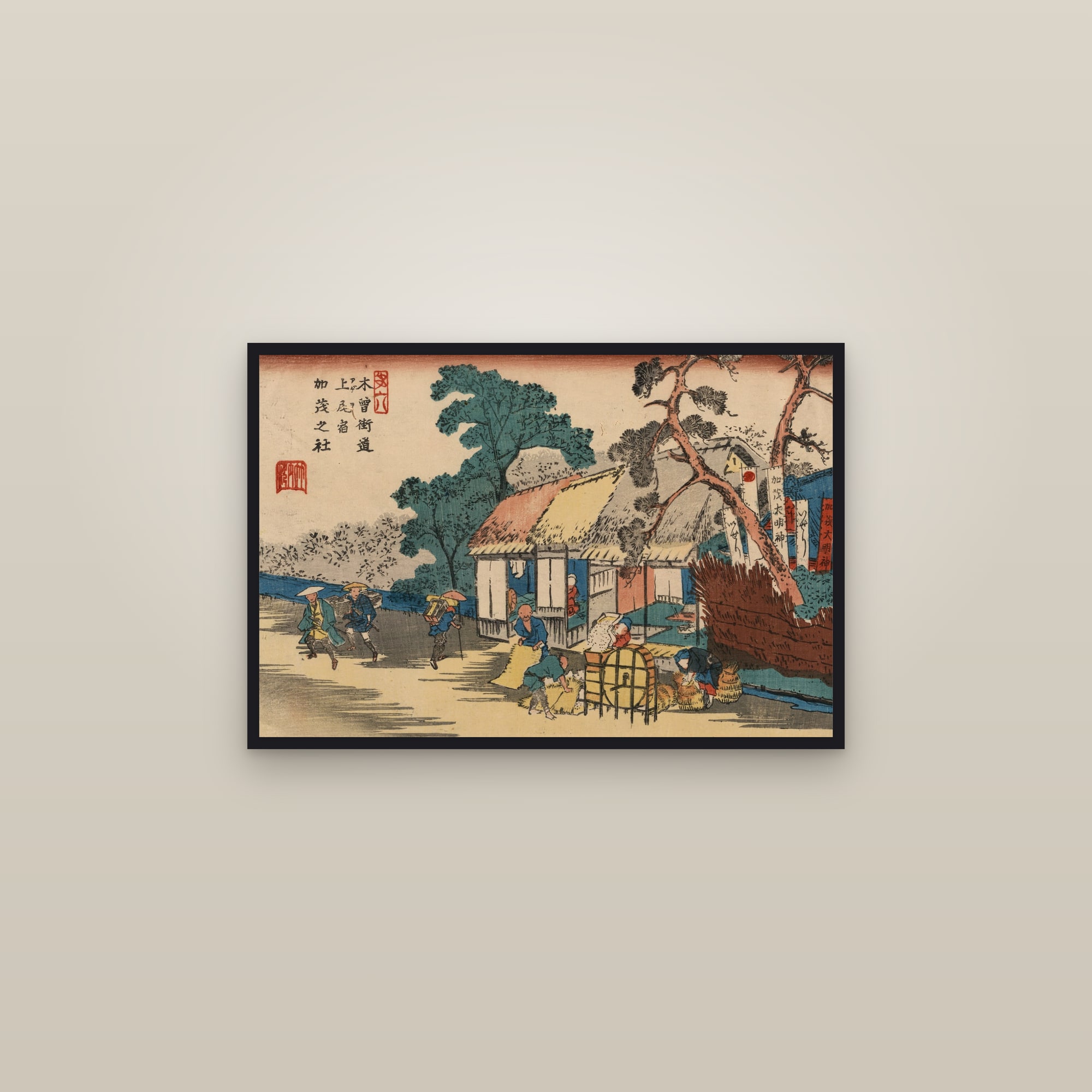 Ageo: The Kamo Shrine (Full) — Full-Bleed Edition — framed in a gallery setting