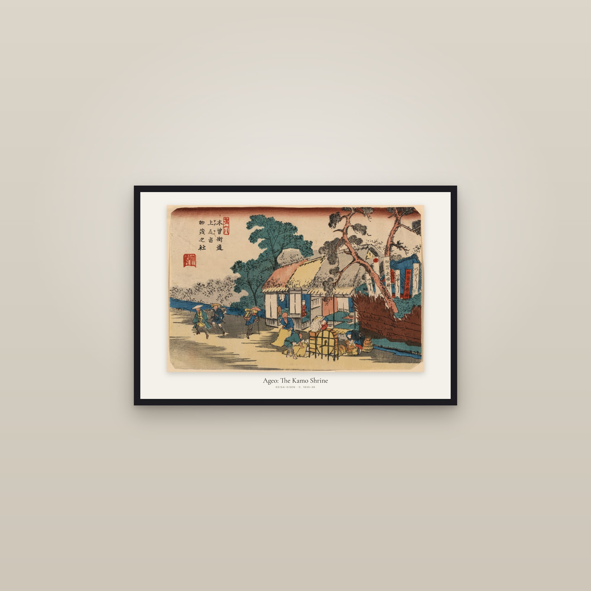 Ageo: The Kamo Shrine — framed in a gallery setting
