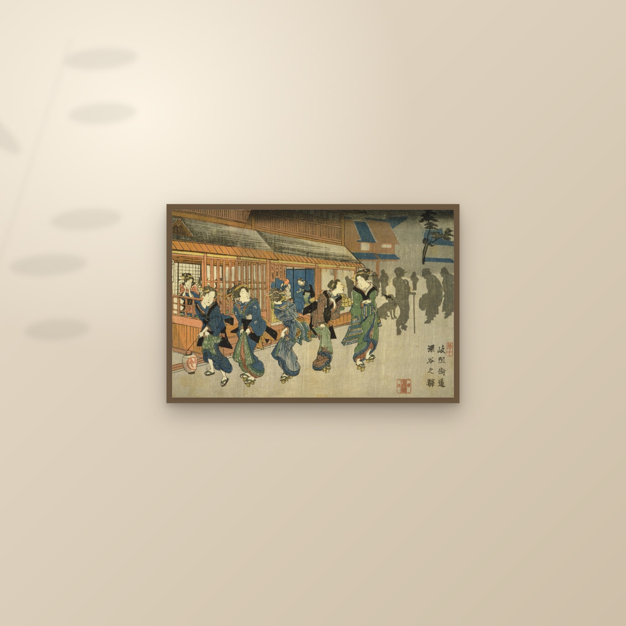 Fukaya Station (Full) — Full-Bleed Edition — framed and styled on a sunlit wall