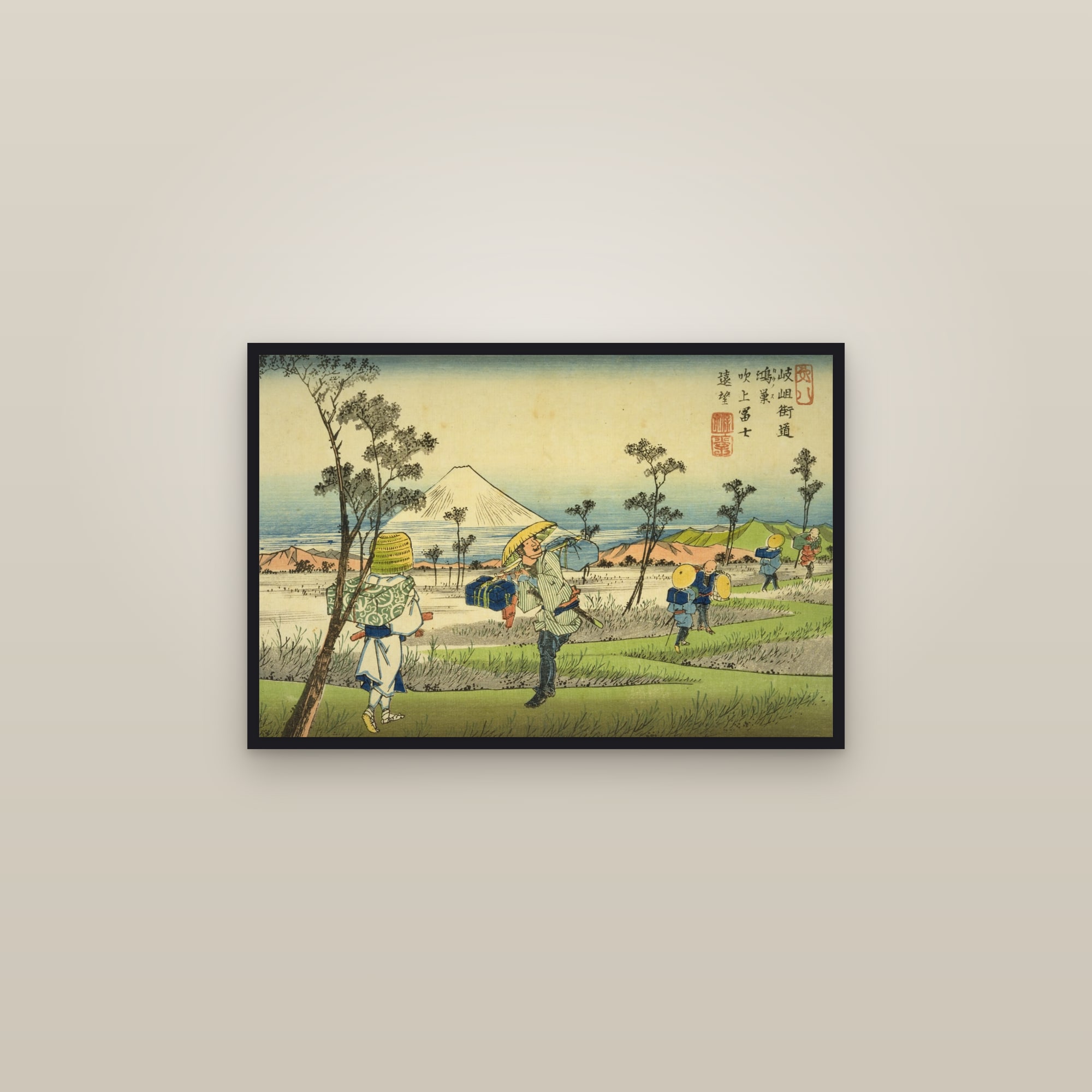 Kōnosu: Distant View of Mount Fuji from Fukiage (Full) — Full-Bleed Edition — framed in a gallery setting