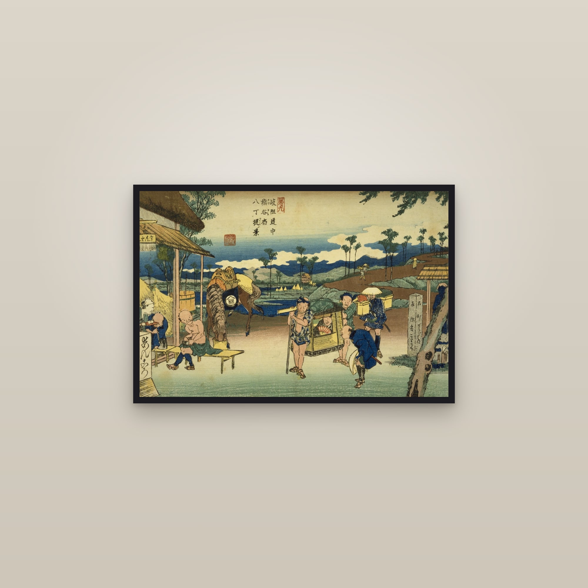 Kumagai: View of the Hatchō Embankment (Full) — Full-Bleed Edition — framed in a gallery setting