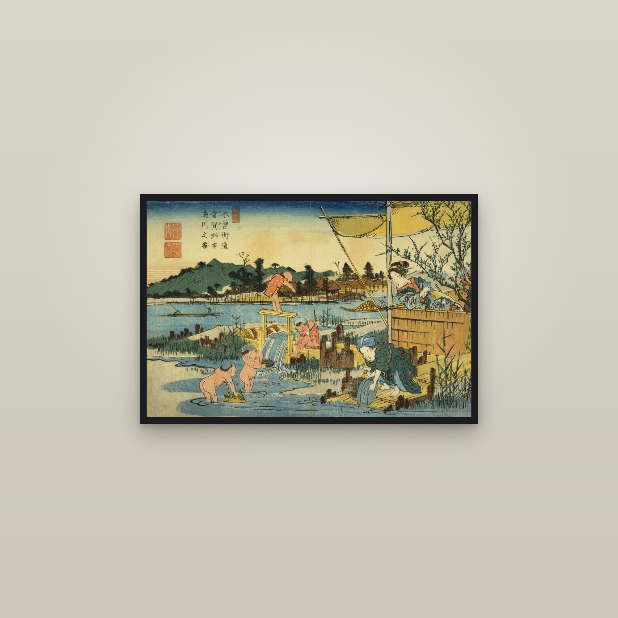 Kuragano: The Karasu River (Full) — Full-Bleed Edition — framed in a gallery setting