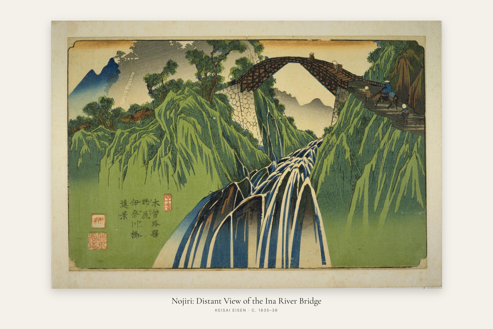 Nojiri: Distant View of the Ina River Bridge