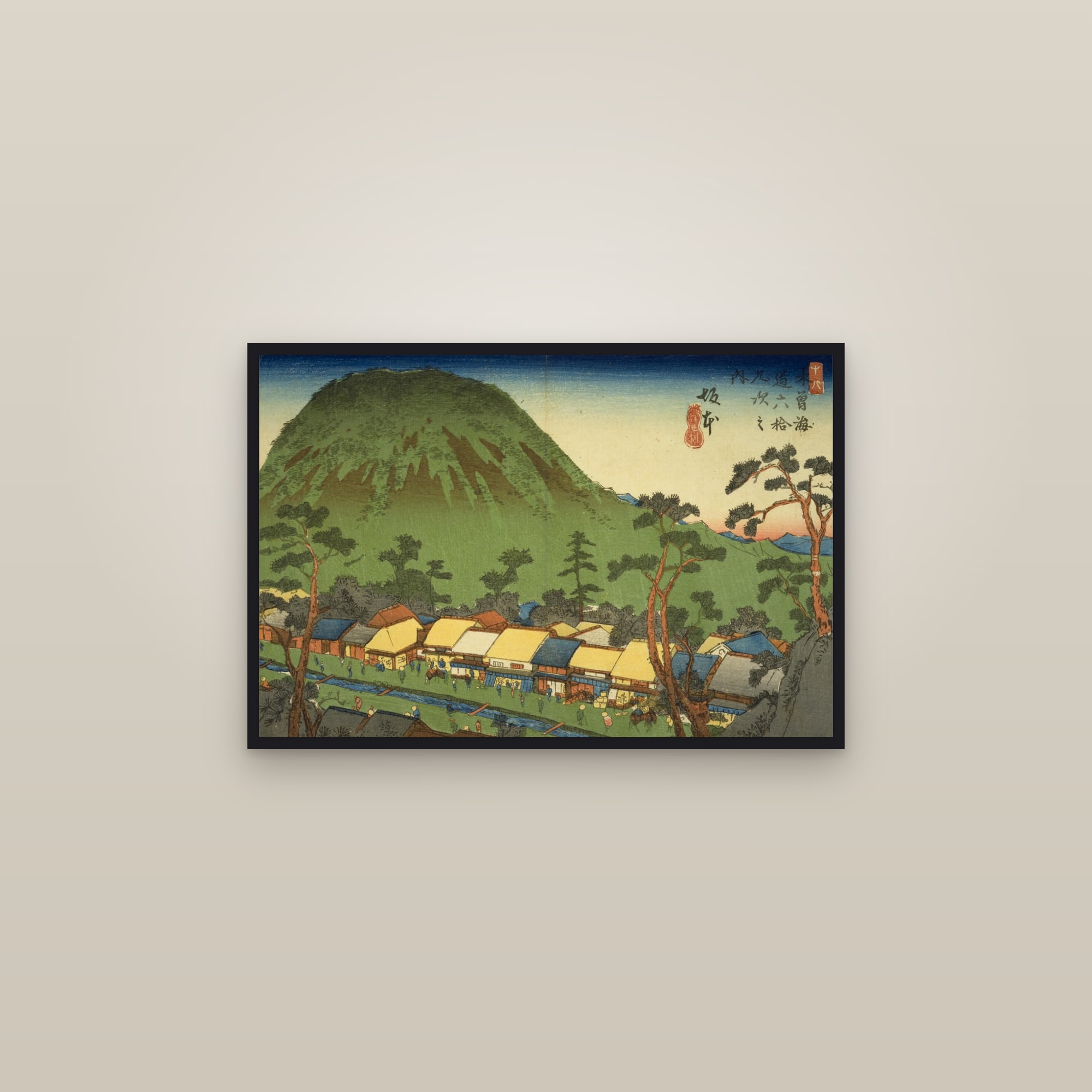 Sakamoto: The Post Town below the Mountain (Full) — Full-Bleed Edition — framed in a gallery setting