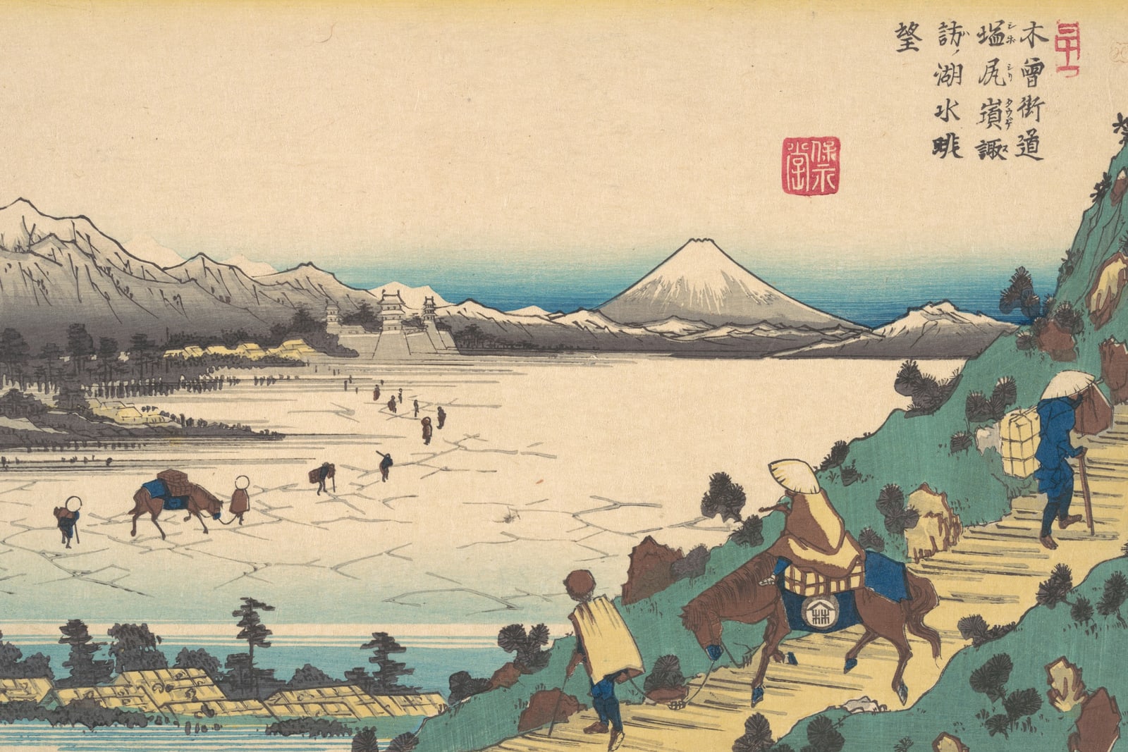 Shiojiri Pass: View of Lake Suwa (Full) — Full-Bleed Edition