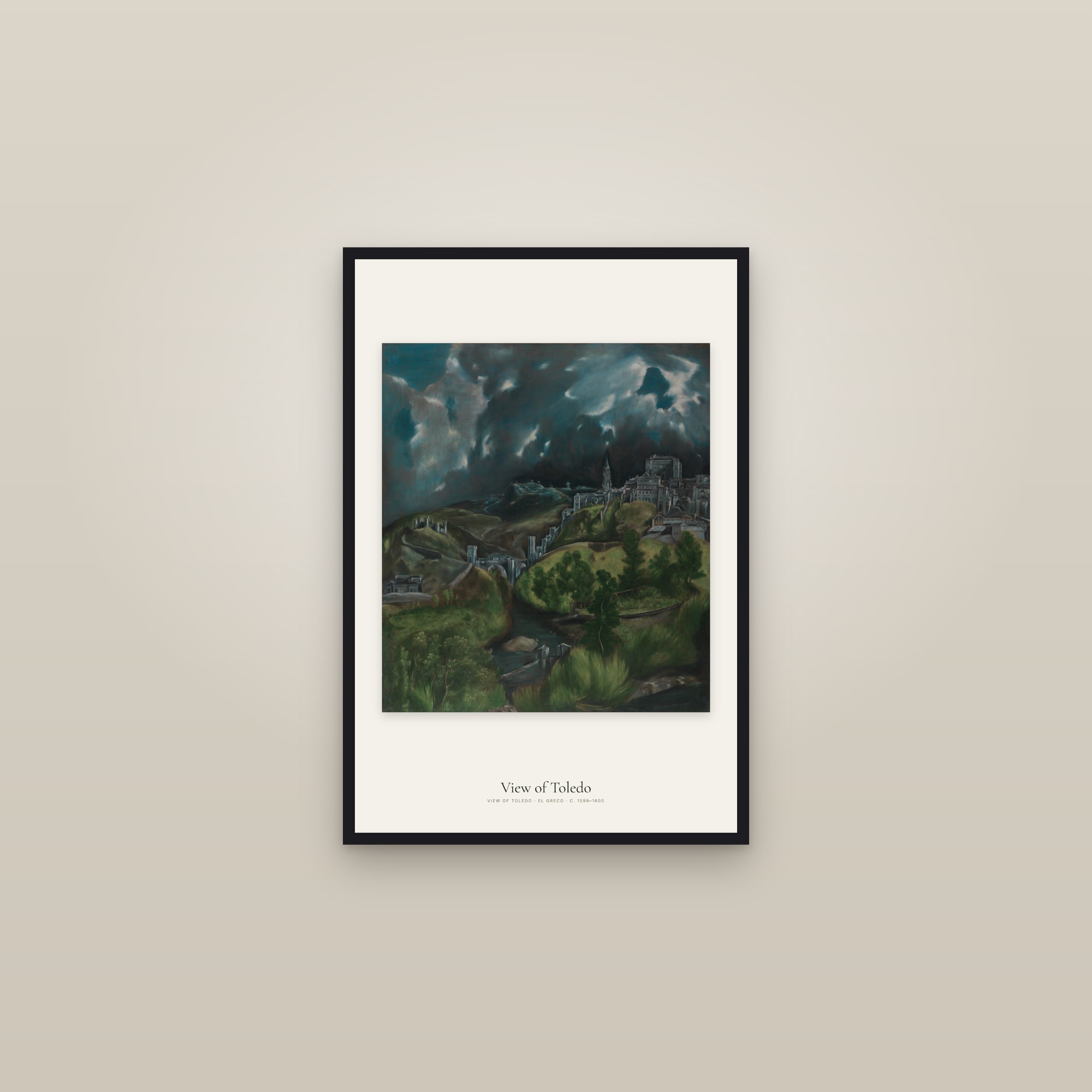 View of Toledo — framed in a gallery setting