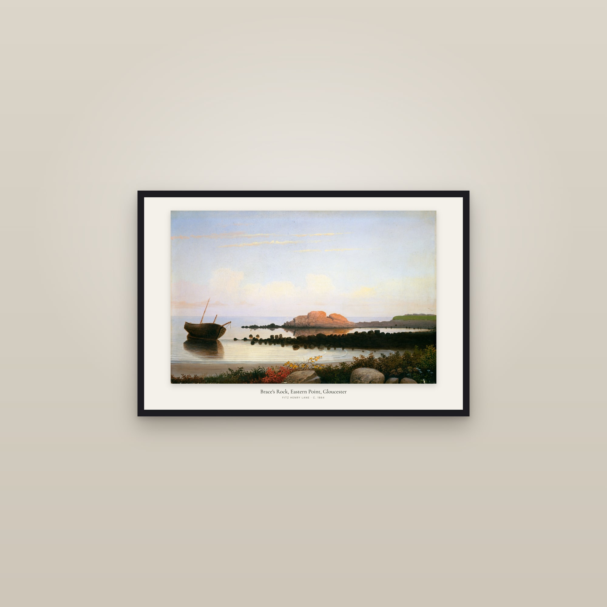 Brace's Rock, Eastern Point, Gloucester — framed in a gallery setting