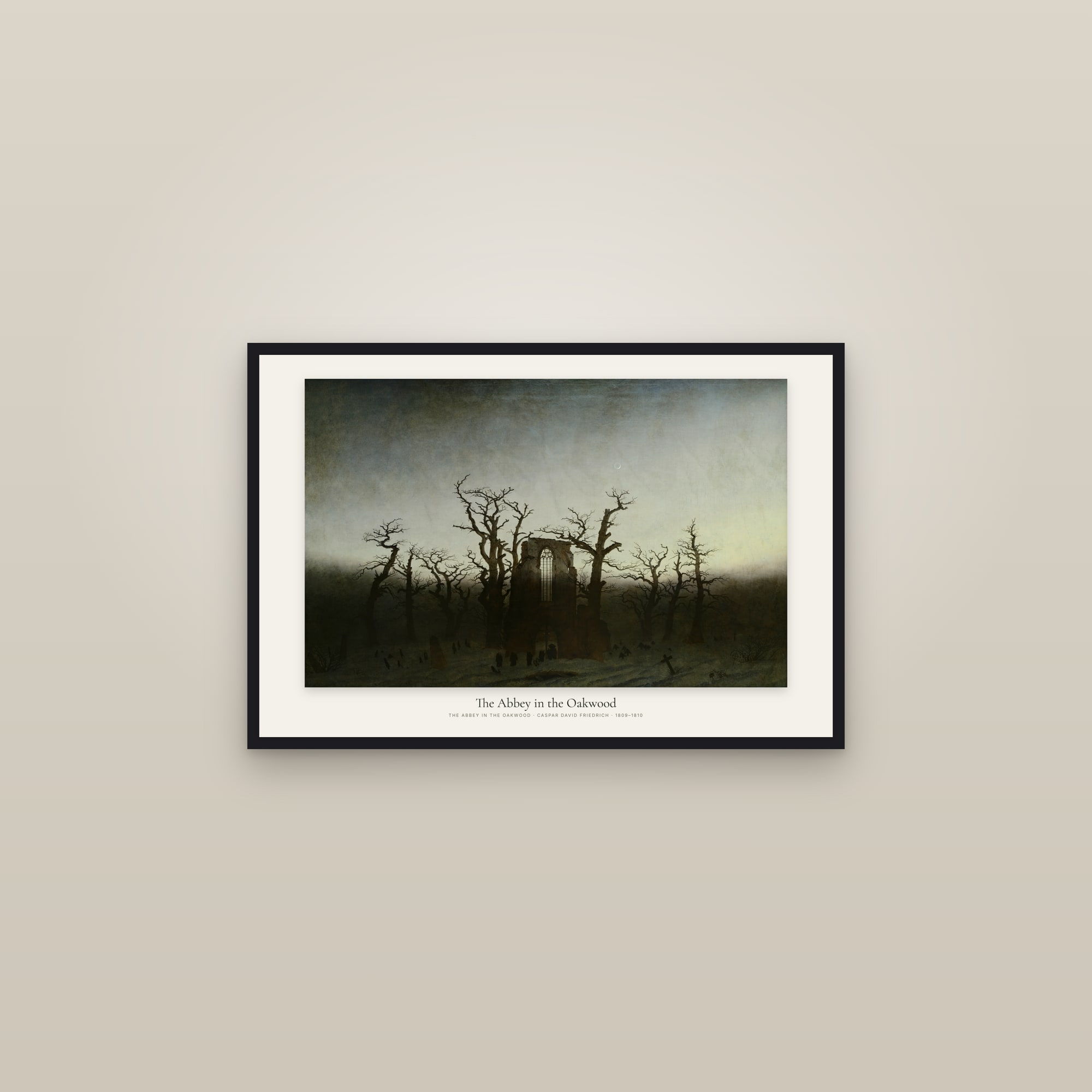 The Abbey in the Oakwood — framed in a gallery setting