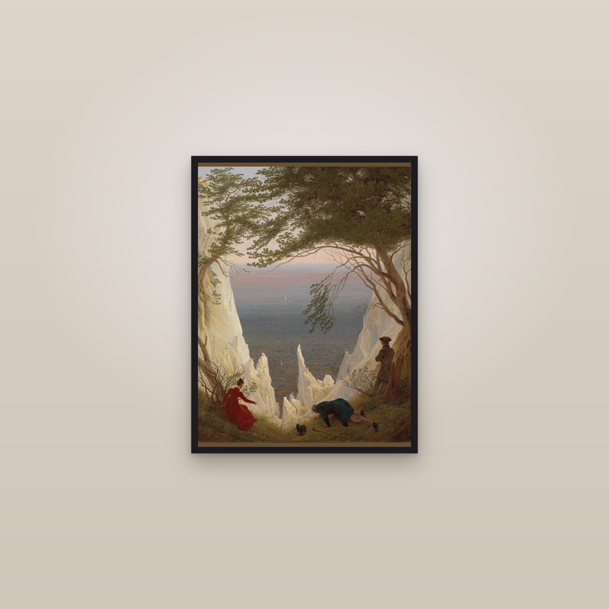 Chalk Cliffs on Rügen (Full) — Full-Bleed Edition — framed in a gallery setting