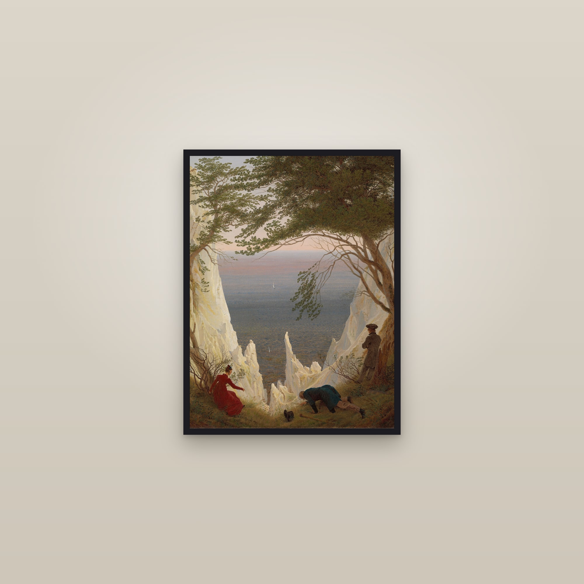 Chalk Cliffs on Rügen (Full) — Full-Bleed Edition — framed in a gallery setting