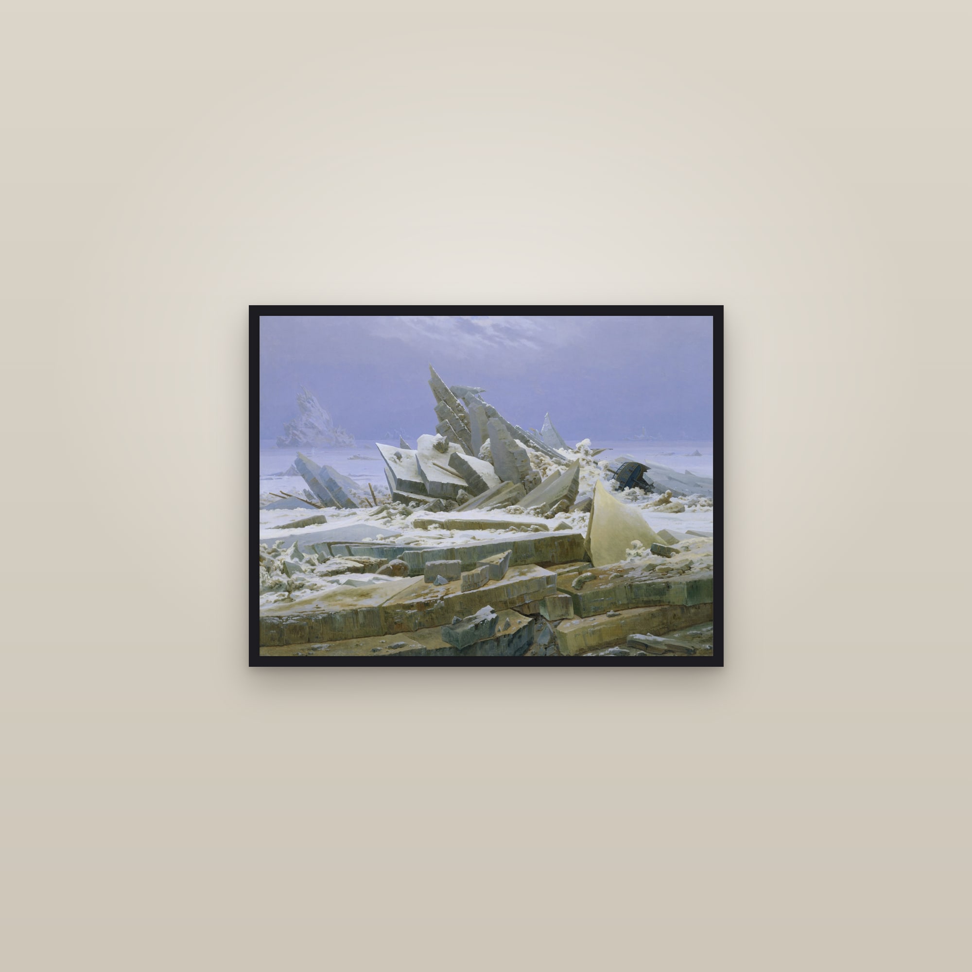 The Sea of Ice (Full) — Full-Bleed Edition — framed in a gallery setting