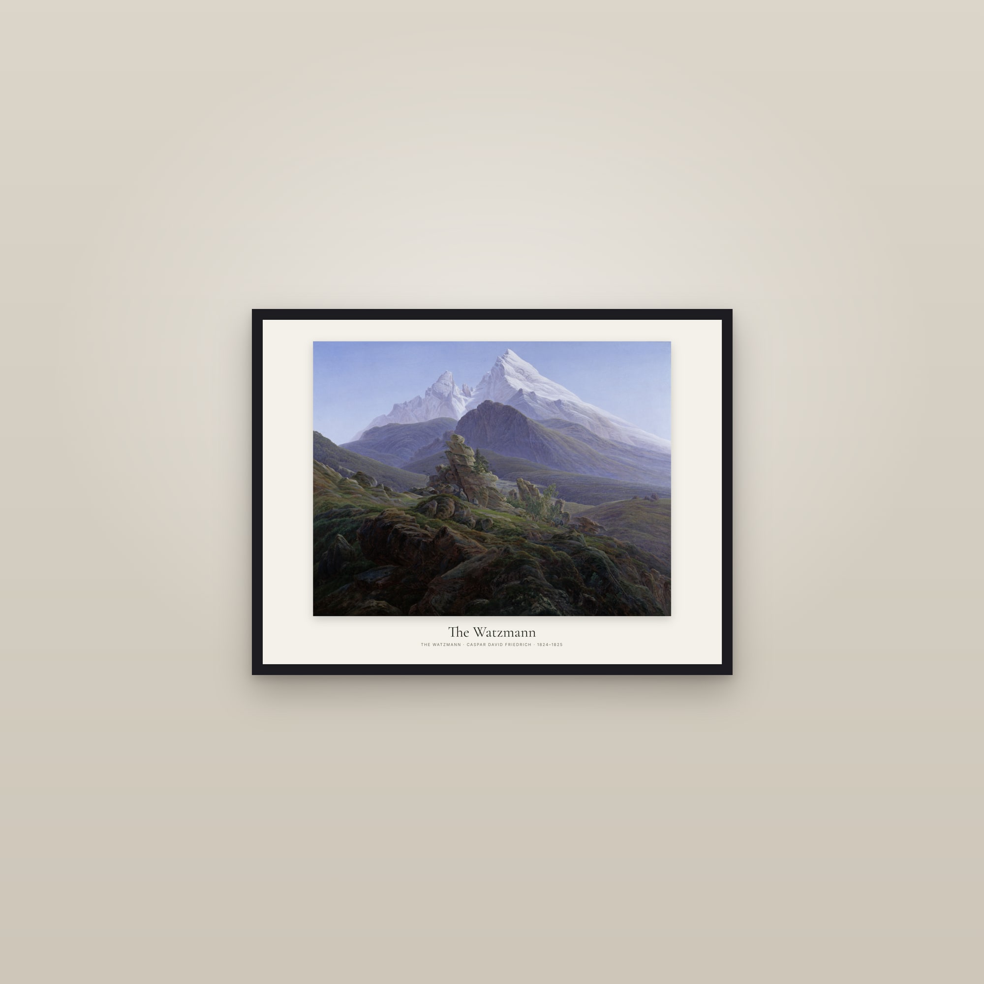 The Watzmann — framed in a gallery setting