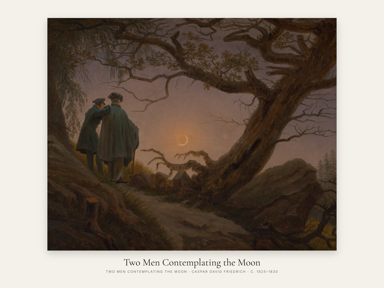 Two Men Contemplating the Moon