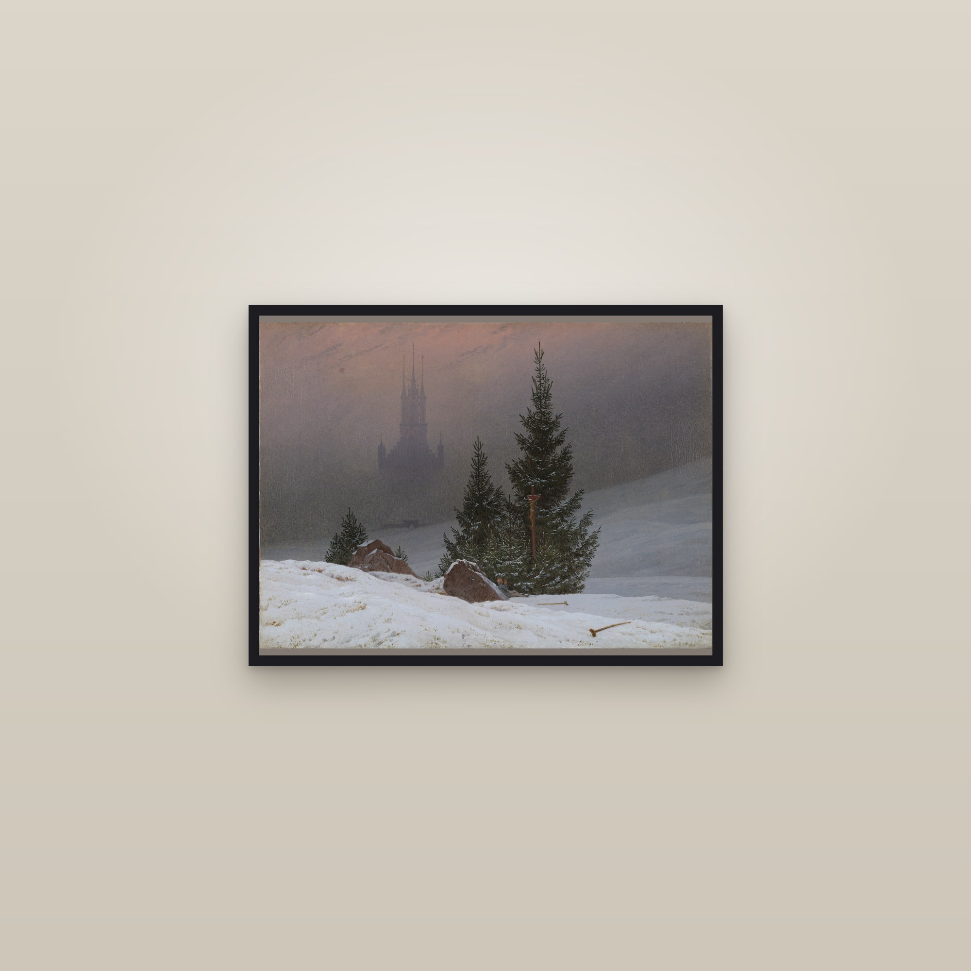 Winter Landscape (Full) — Full-Bleed Edition — framed in a gallery setting