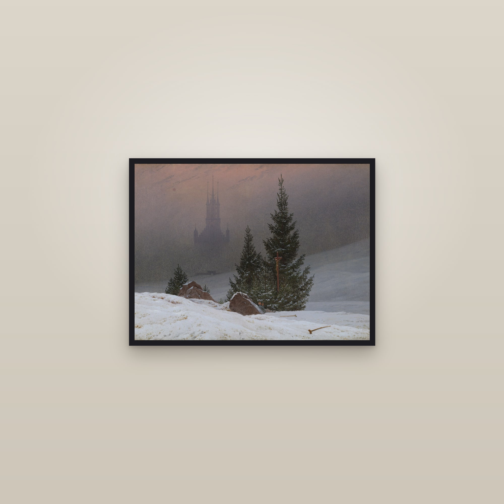 Winter Landscape (Full) — Full-Bleed Edition — framed in a gallery setting