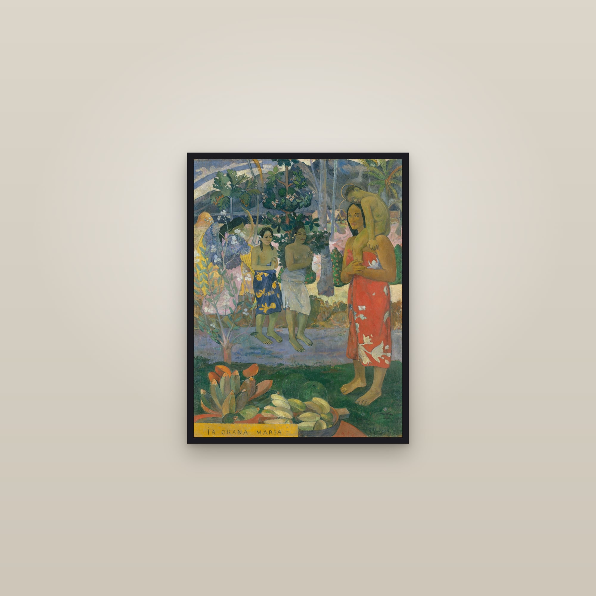 Ia Orana Maria (Hail Mary) (Full) — Full-Bleed Edition — framed in a gallery setting