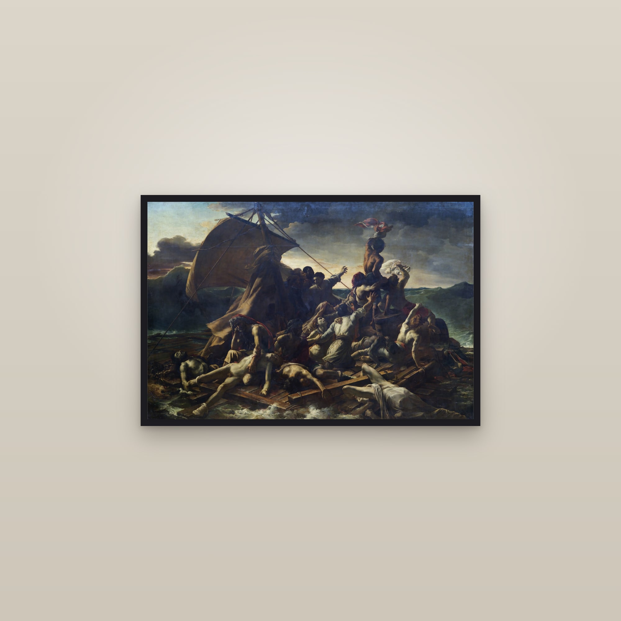 The Raft of the Medusa (Full) — Full-Bleed Edition — framed in a gallery setting