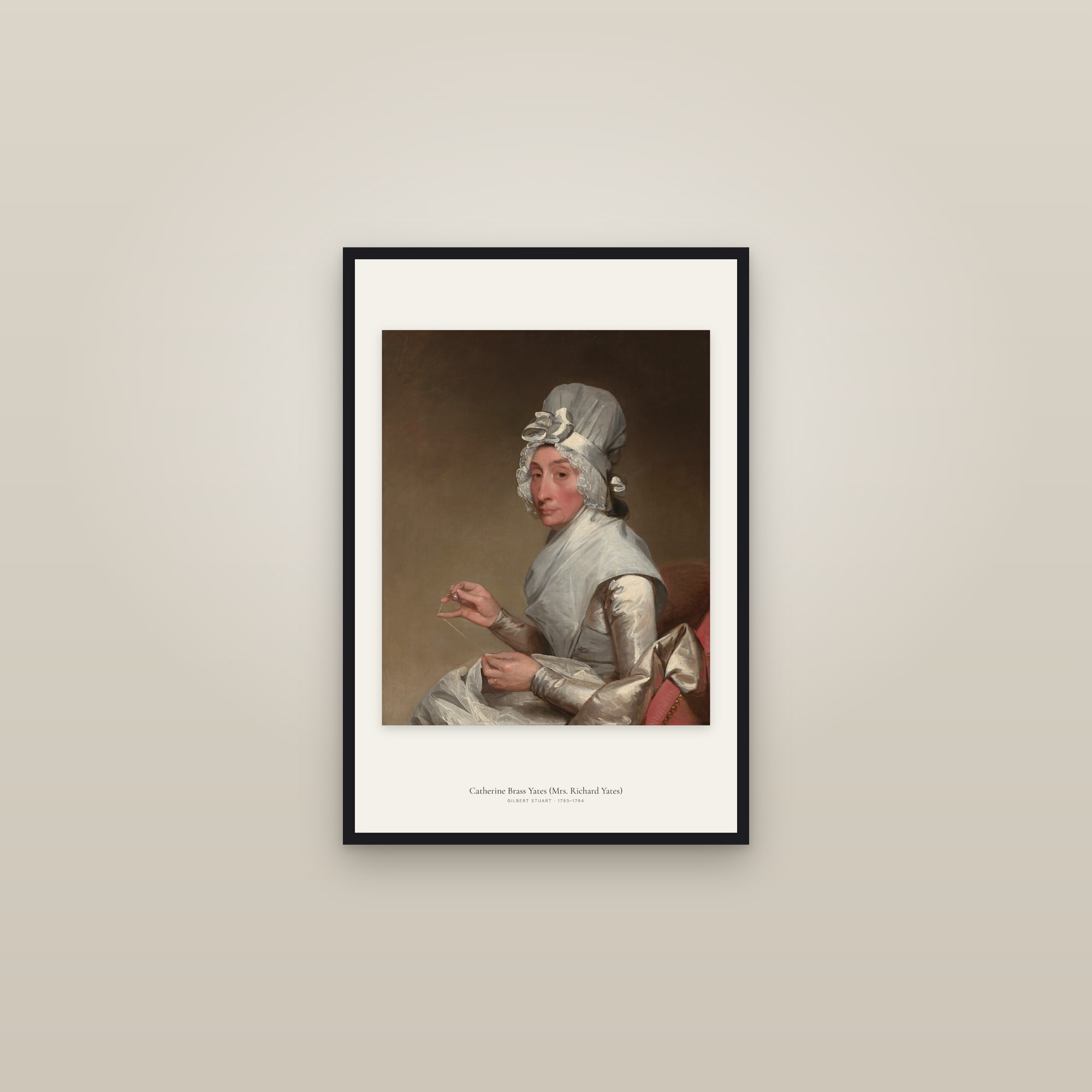 Catherine Brass Yates (Mrs. Richard Yates) — framed in a gallery setting