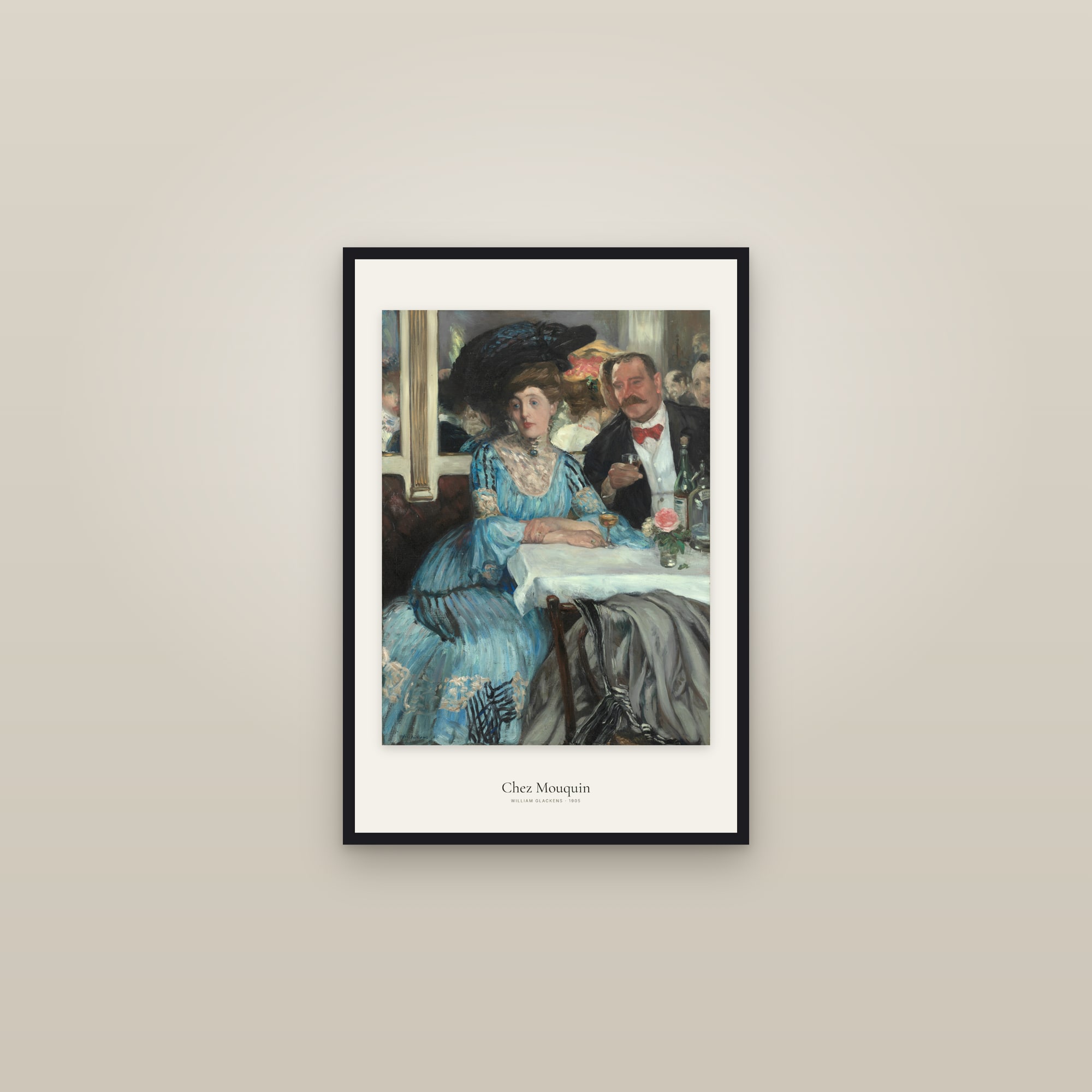 Chez Mouquin — framed in a gallery setting