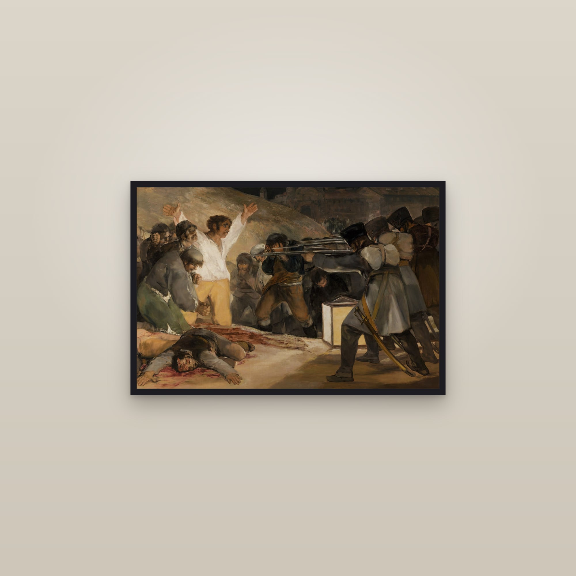 The Third of May 1808 (Full) — Full-Bleed Edition — framed in a gallery setting