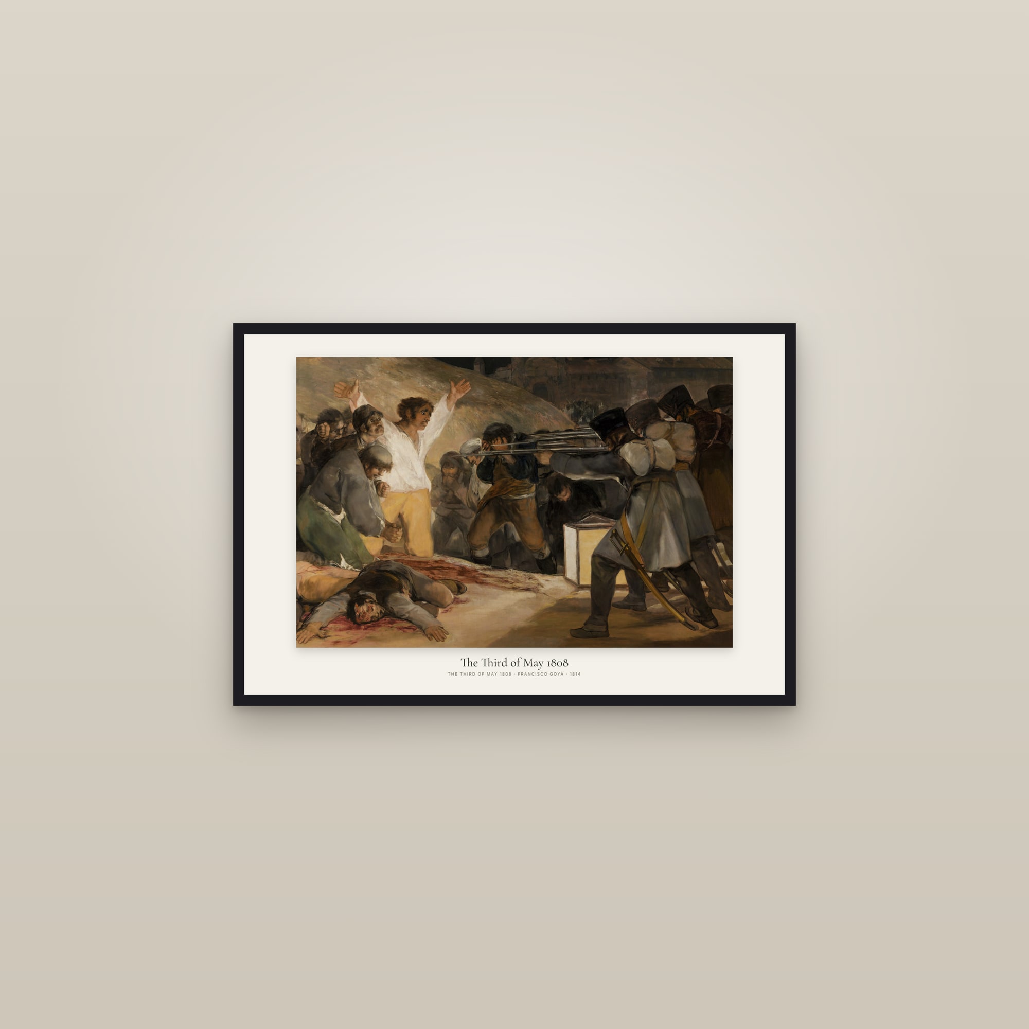 The Third of May 1808 — framed in a gallery setting