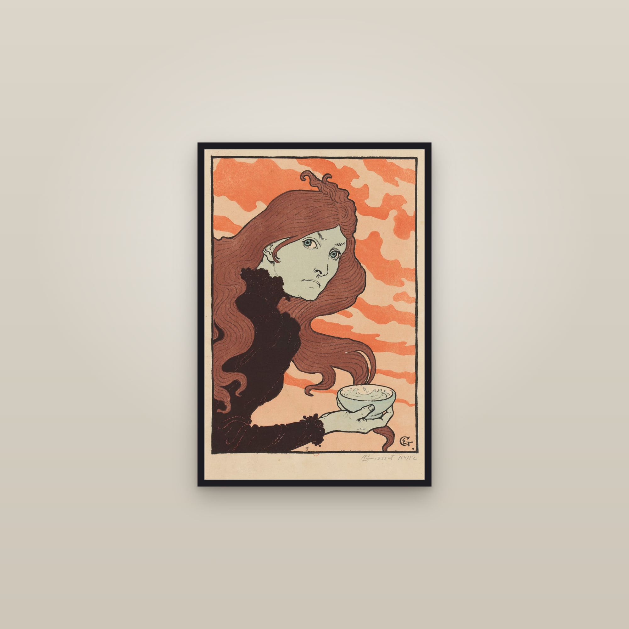 La Vitrioleuse (Full) — Full-Bleed Edition — framed in a gallery setting