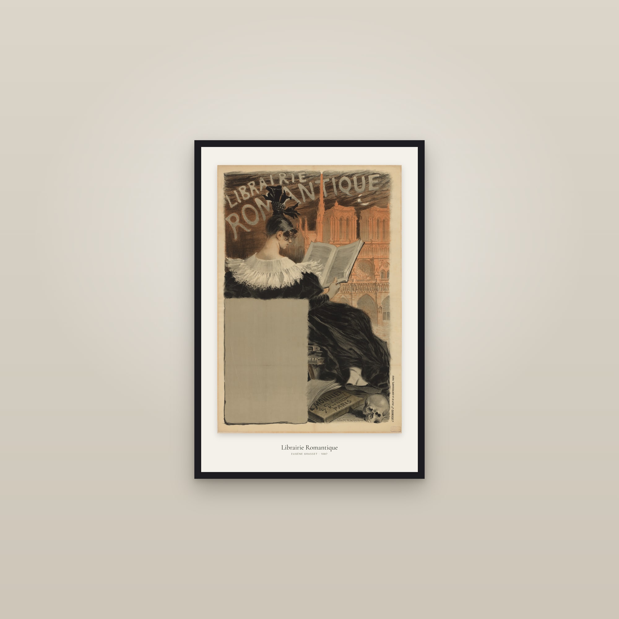Librairie Romantique — framed in a gallery setting