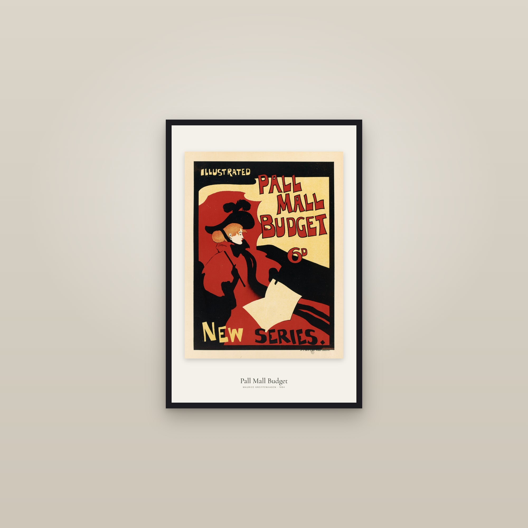 Pall Mall Budget — framed in a gallery setting