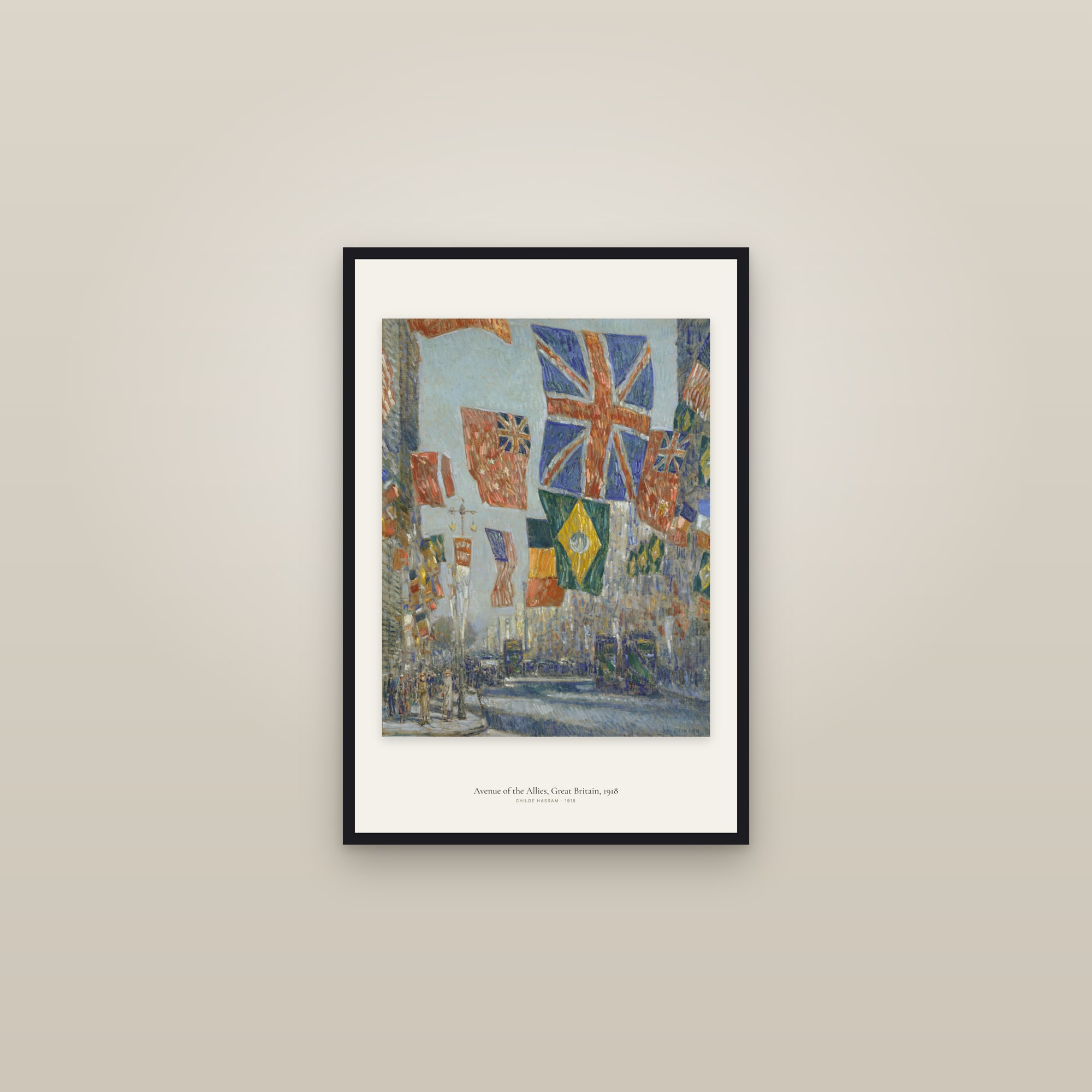 Avenue of the Allies, Great Britain, 1918 — framed in a gallery setting