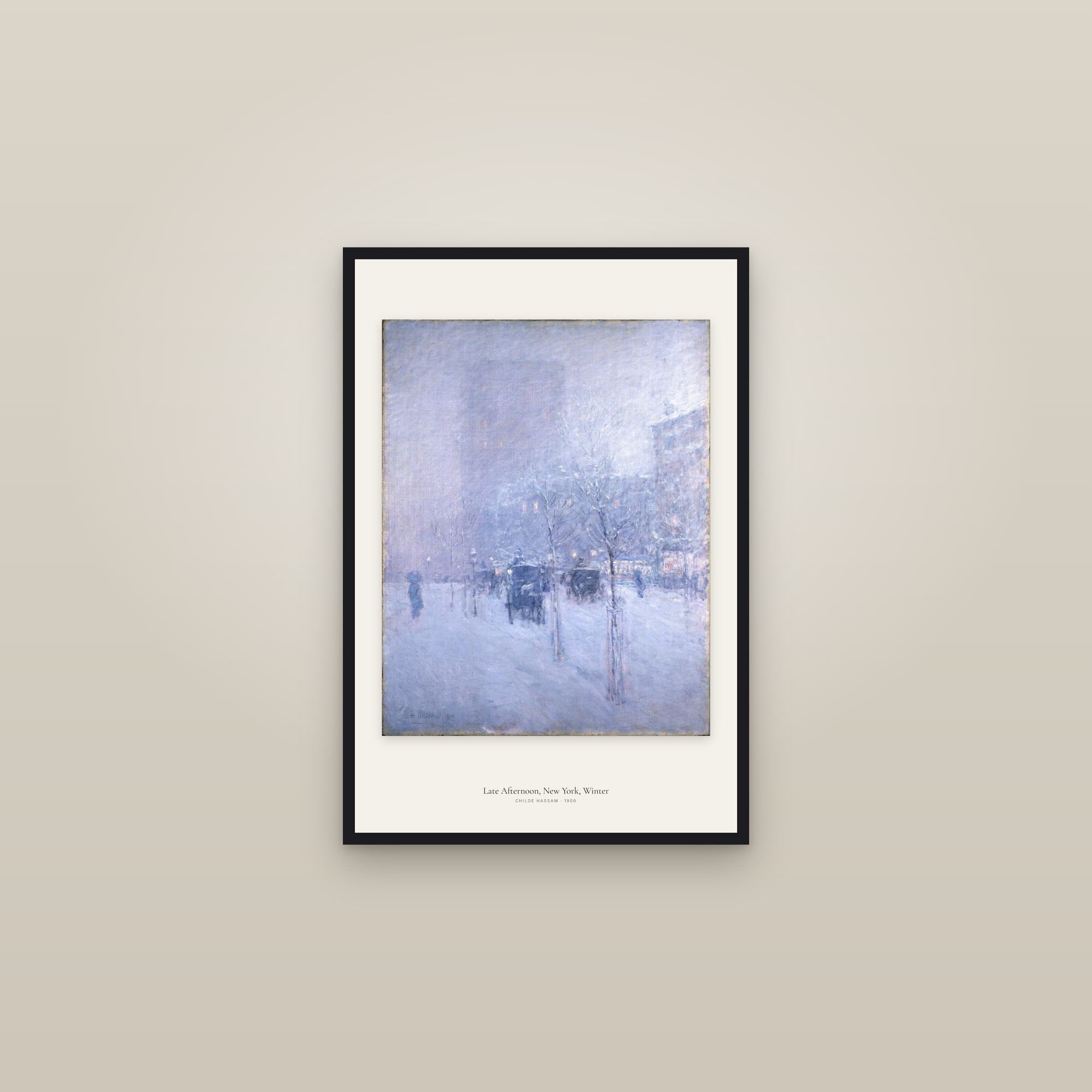 Late Afternoon, New York, Winter — framed in a gallery setting