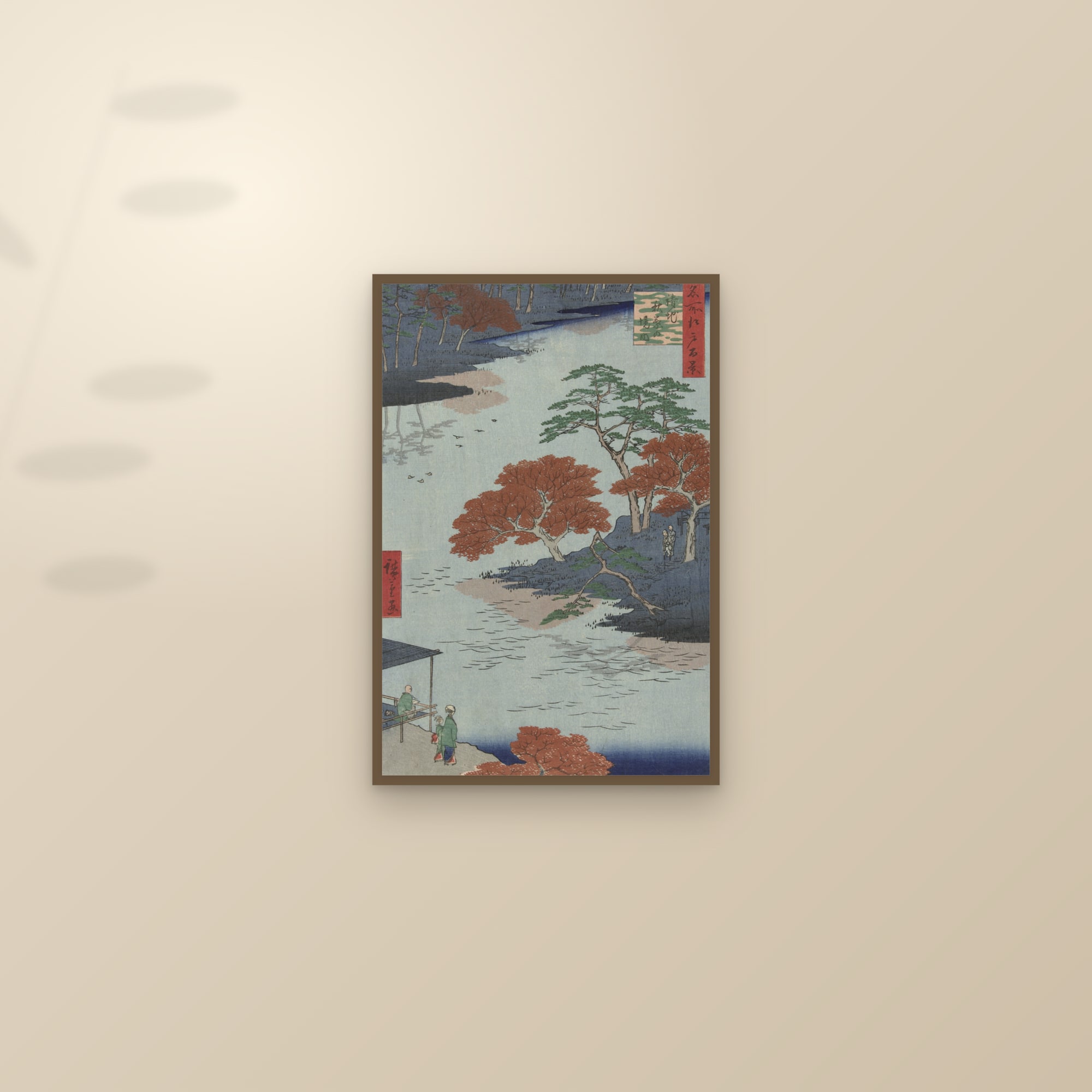 In the Akiba Shrine at Ukeji (Full) — Full-Bleed Edition — framed and styled on a sunlit wall