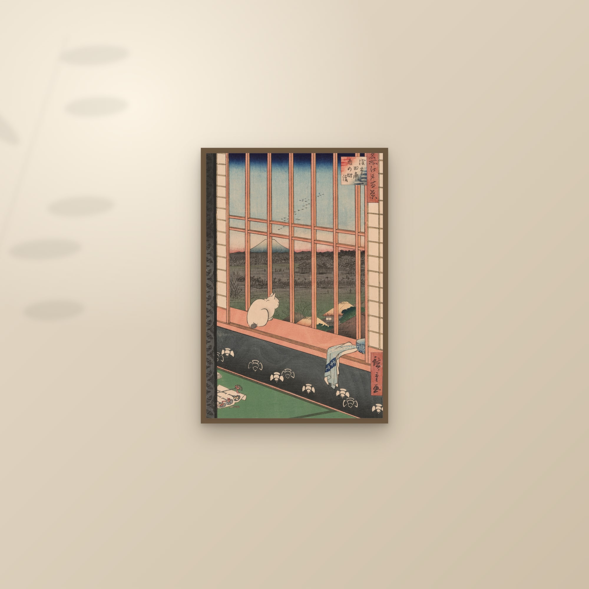 Asakusa Ricefields and Torinomachi Festival (Full) — Full-Bleed Edition — framed and styled on a sunlit wall