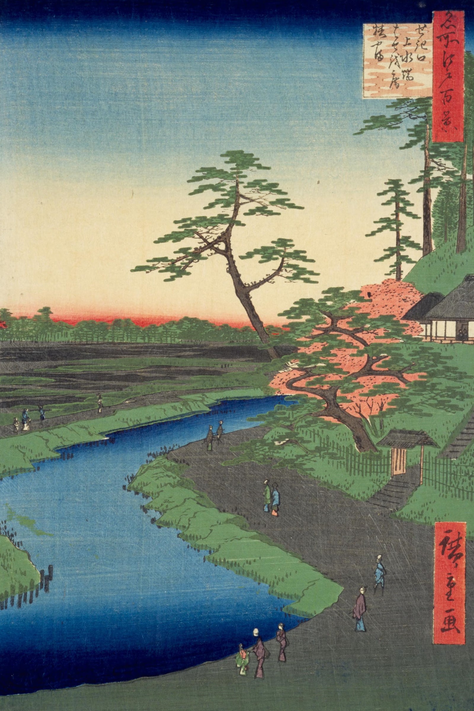 Bashō's Hermitage on Camellia Hill beside the Aqueduct at Sekiguchi (Full) — Full-Bleed Edition