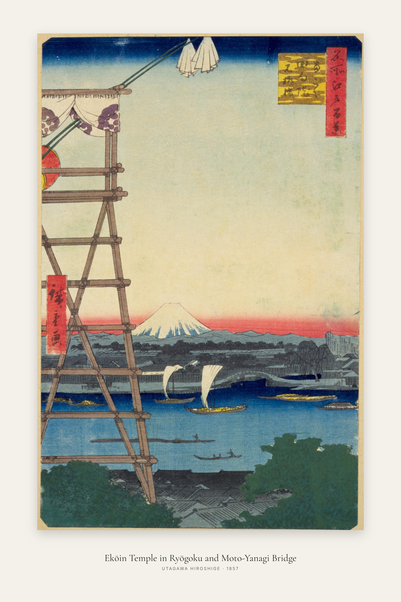 Ekōin Temple in Ryōgoku and Moto-Yanagi Bridge