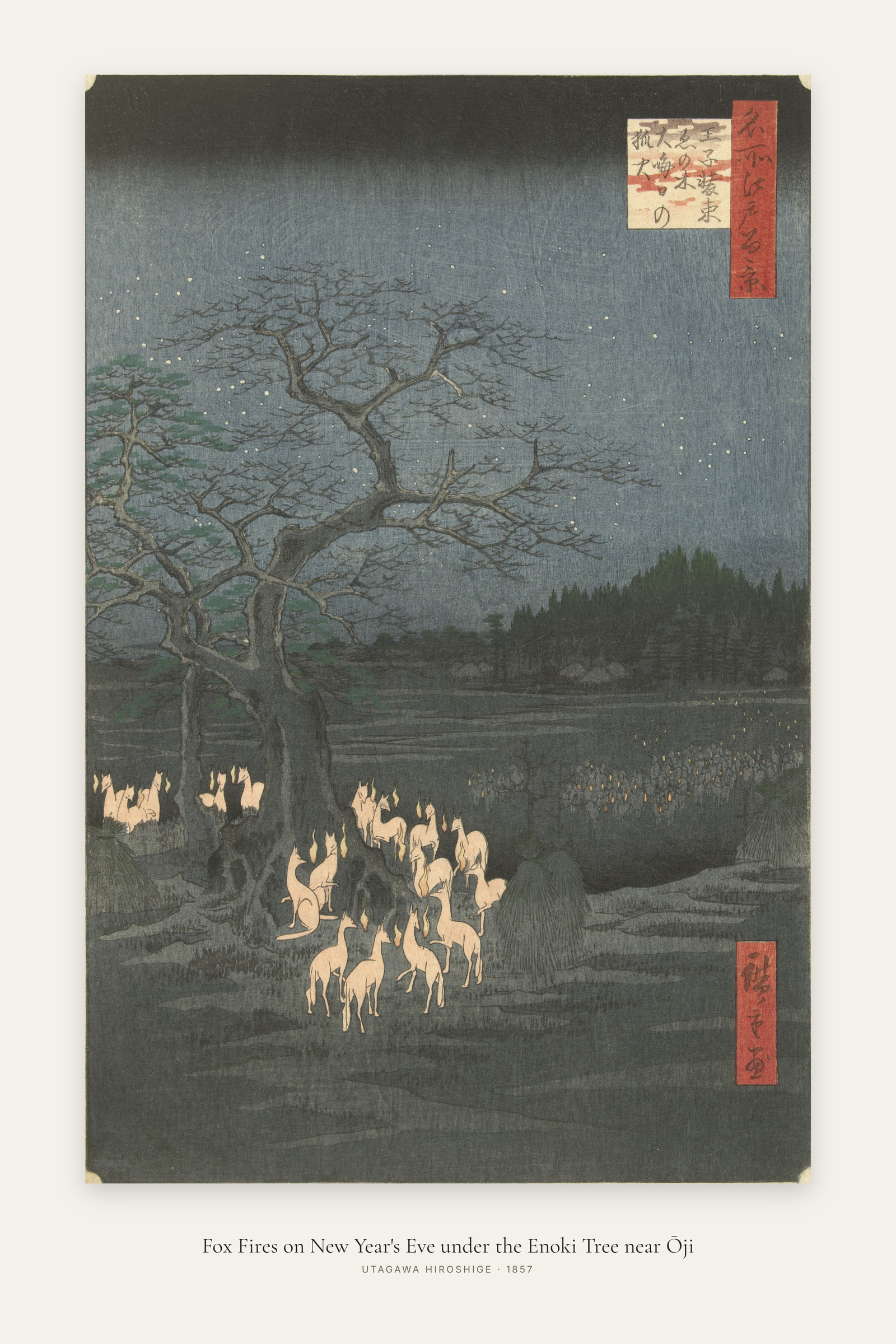 Fox Fires on New Year's Eve under the Enoki Tree near Ōji