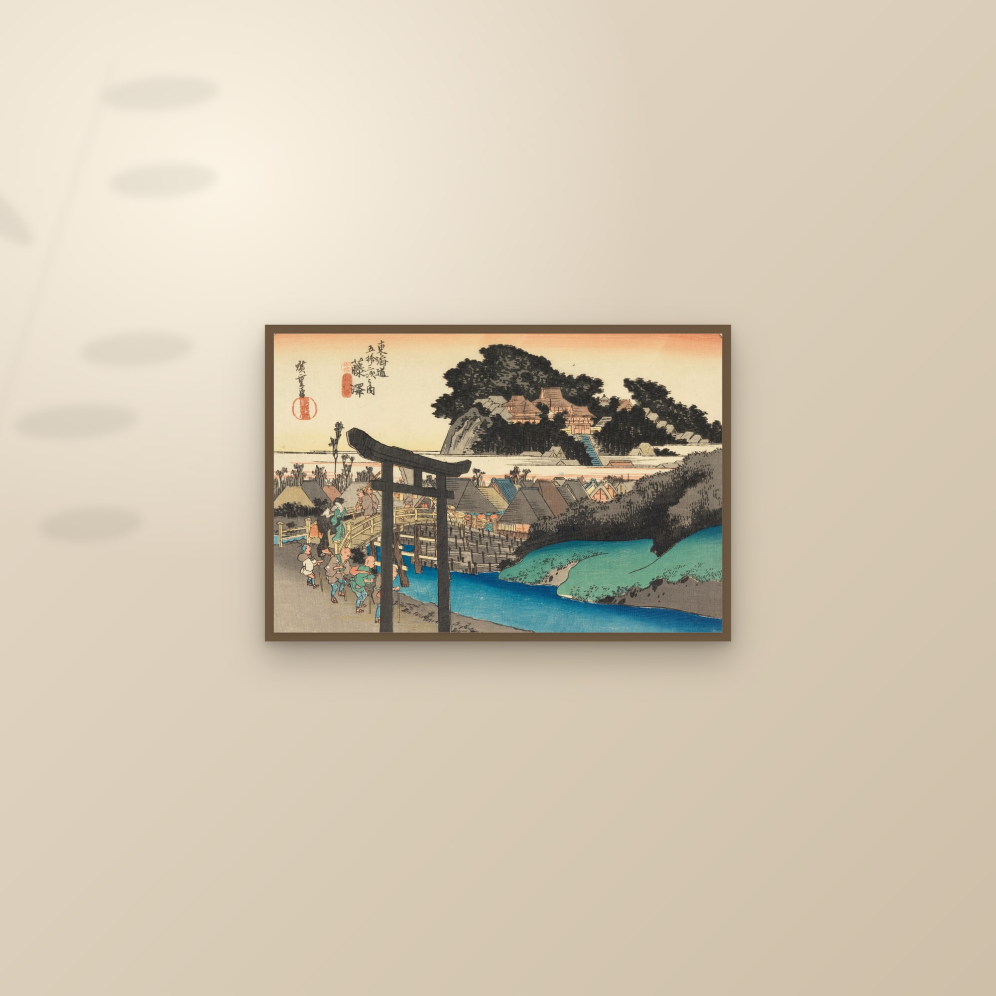 Fujisawa: Yugyō Temple (Full) — Full-Bleed Edition — framed and styled on a sunlit wall