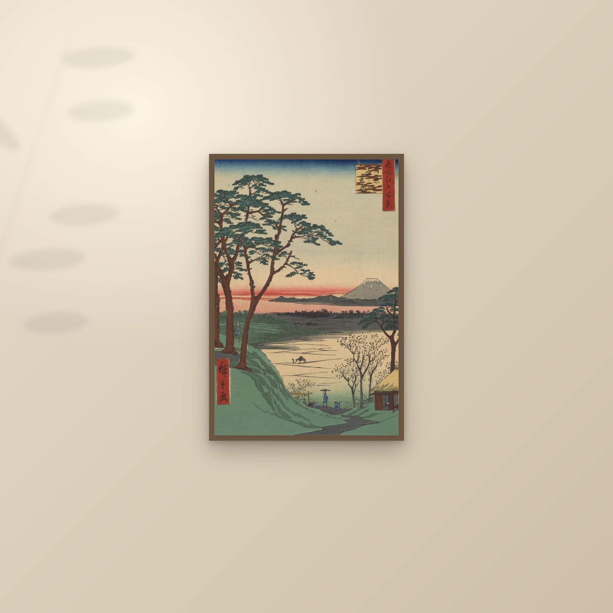 "Grandpa's Teahouse" in Meguro (Full) — Full-Bleed Edition — framed and styled on a sunlit wall