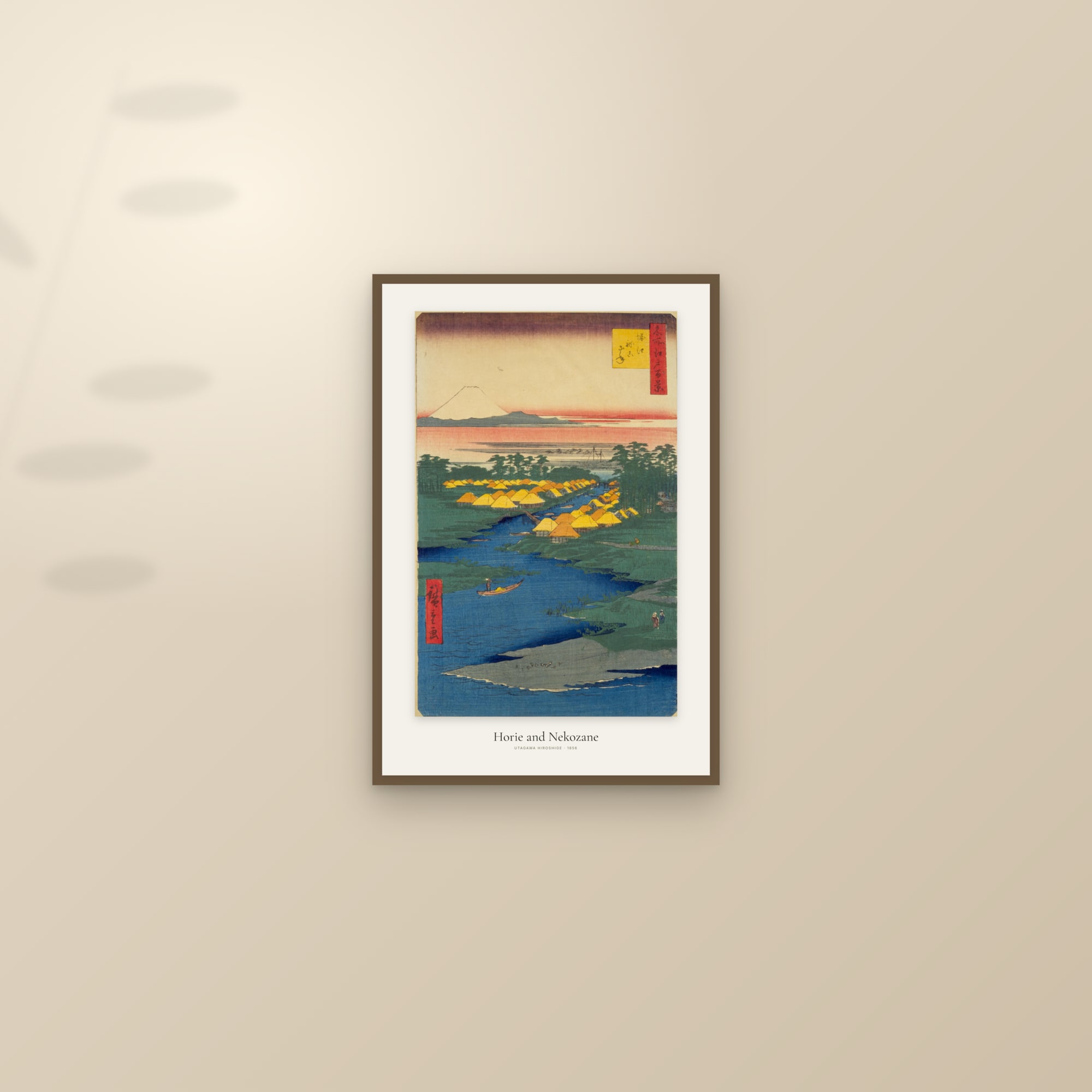 Horie and Nekozane — framed and styled on a sunlit wall
