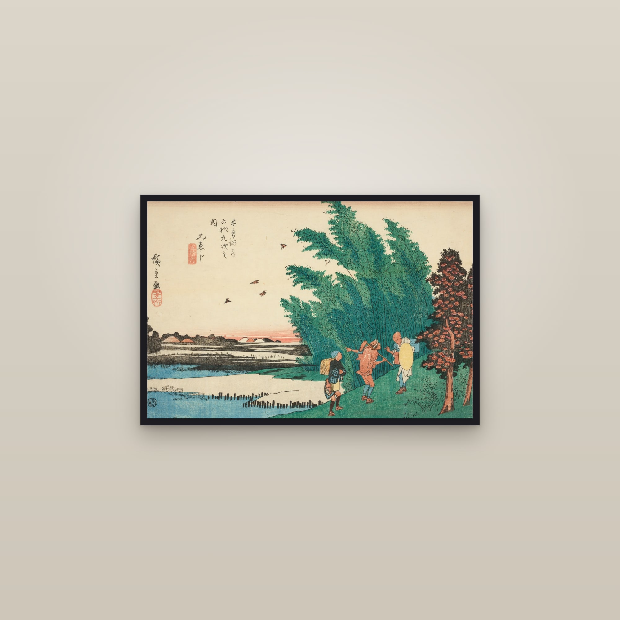 Mieji: Wind on the Plain (Full) — Full-Bleed Edition — framed in a gallery setting