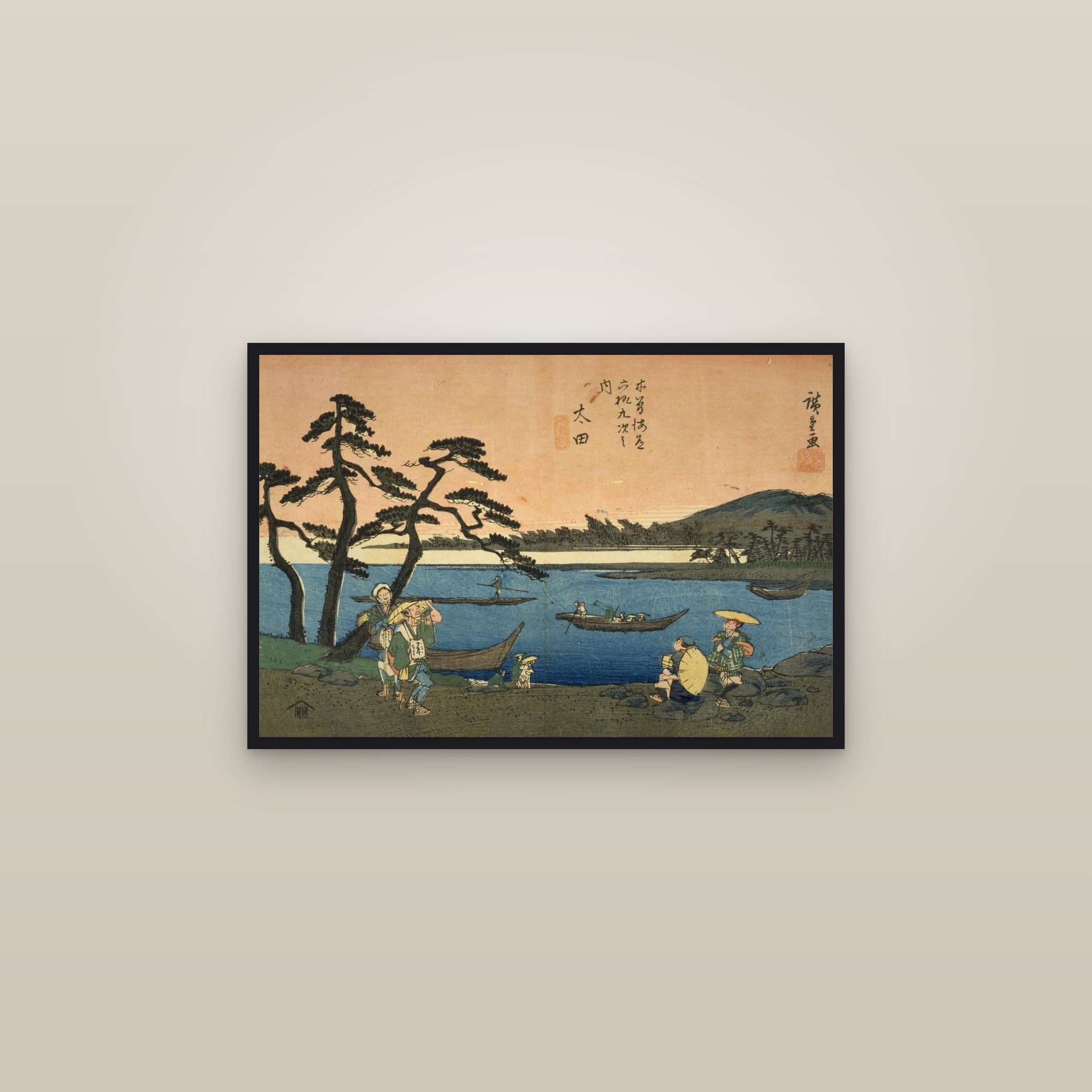 Ōta: The Kiso River (Full) — Full-Bleed Edition — framed in a gallery setting